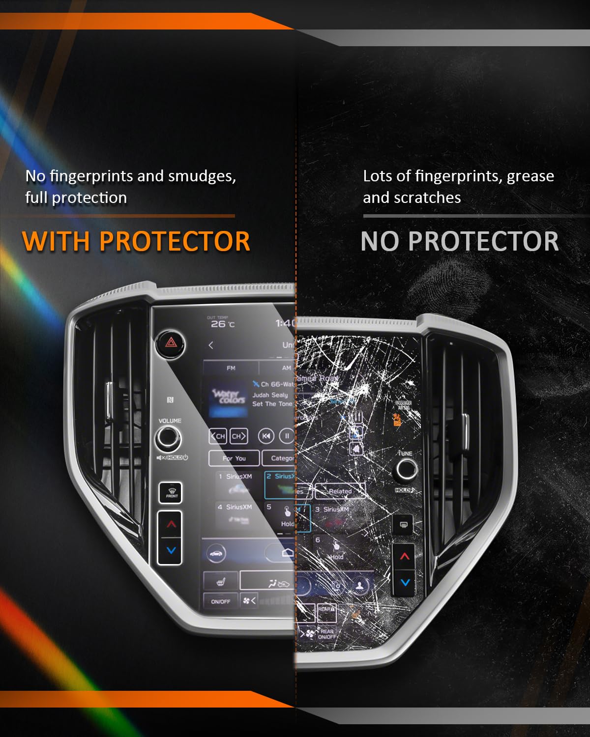 Cdefg For 2023 2024 2025 Subaru Ascent Screen Protector Ascent Accessories Premium Onyx Edition Limited Touring Touch Screen Radio Cover (2Pcs) 11.6' Nano Foils