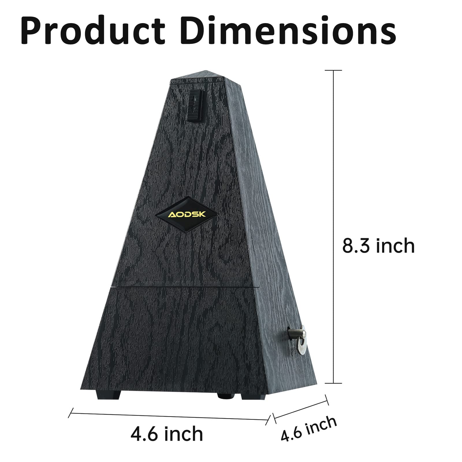 Aodsk Mechanical Metronome,Universal Metronome For Piano,Guitar,Violin,Drums And Other Instruments,Standard,(Wood Grain Black)