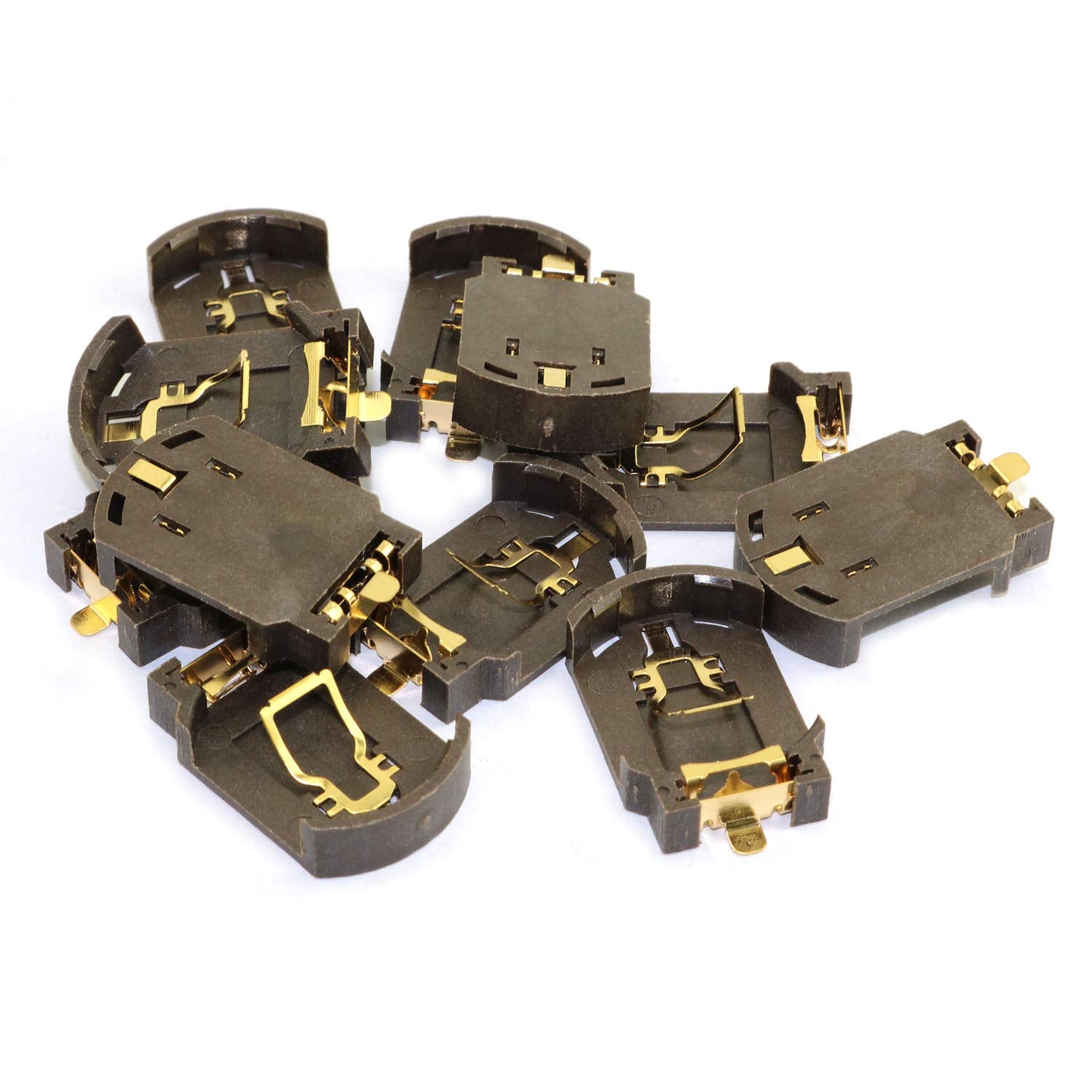 Ruiling 10 Pack Cr2032 Button Cell Battery Socket Case Bs 8 Gold Plated Battery Holder For Smd Smt 3V