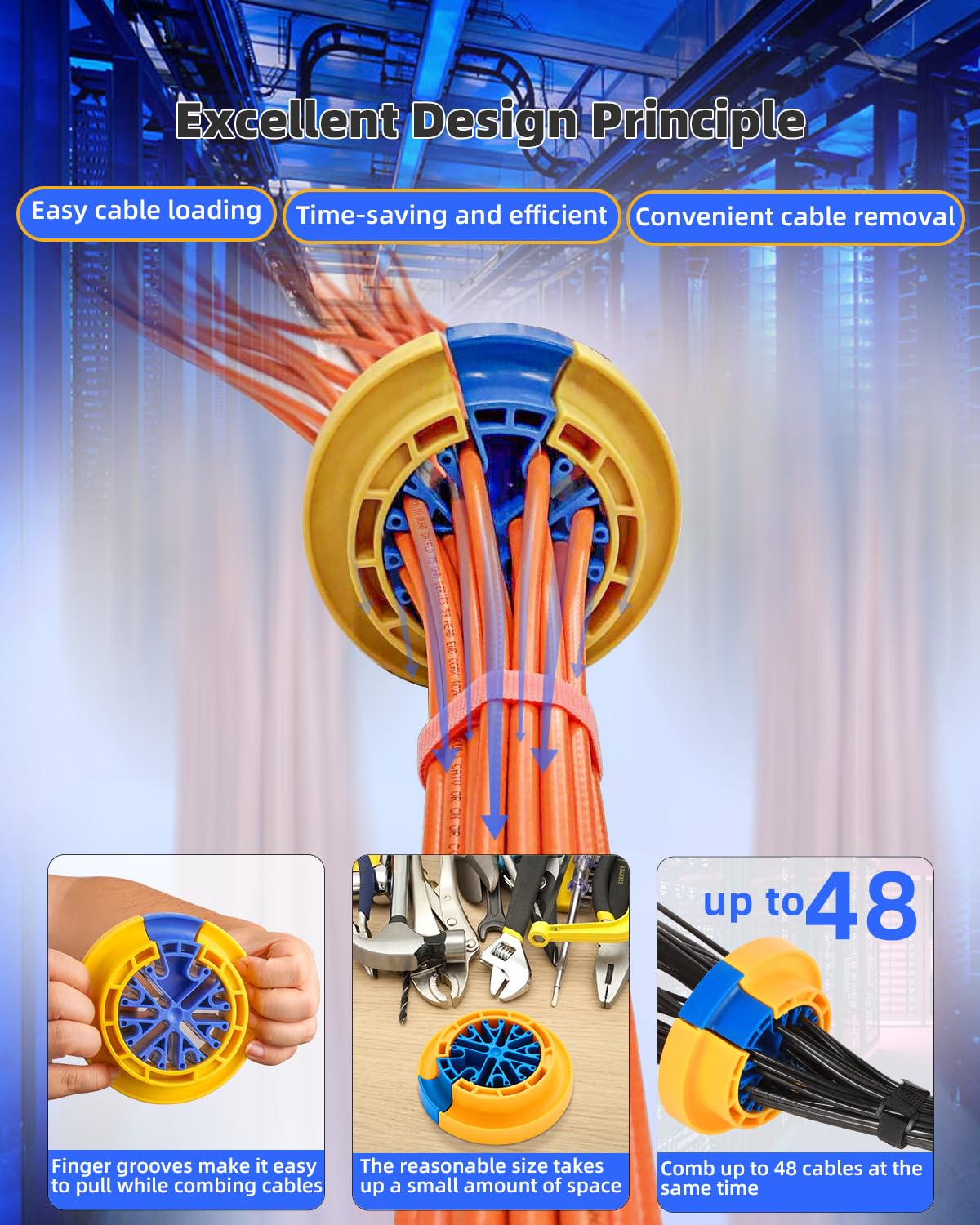 Hixeto Wire Comb, Network Cable Management Tools, Networking Tools For Comb Any Cables Or Wires With A Diameter Up To 1/4 '', Ca