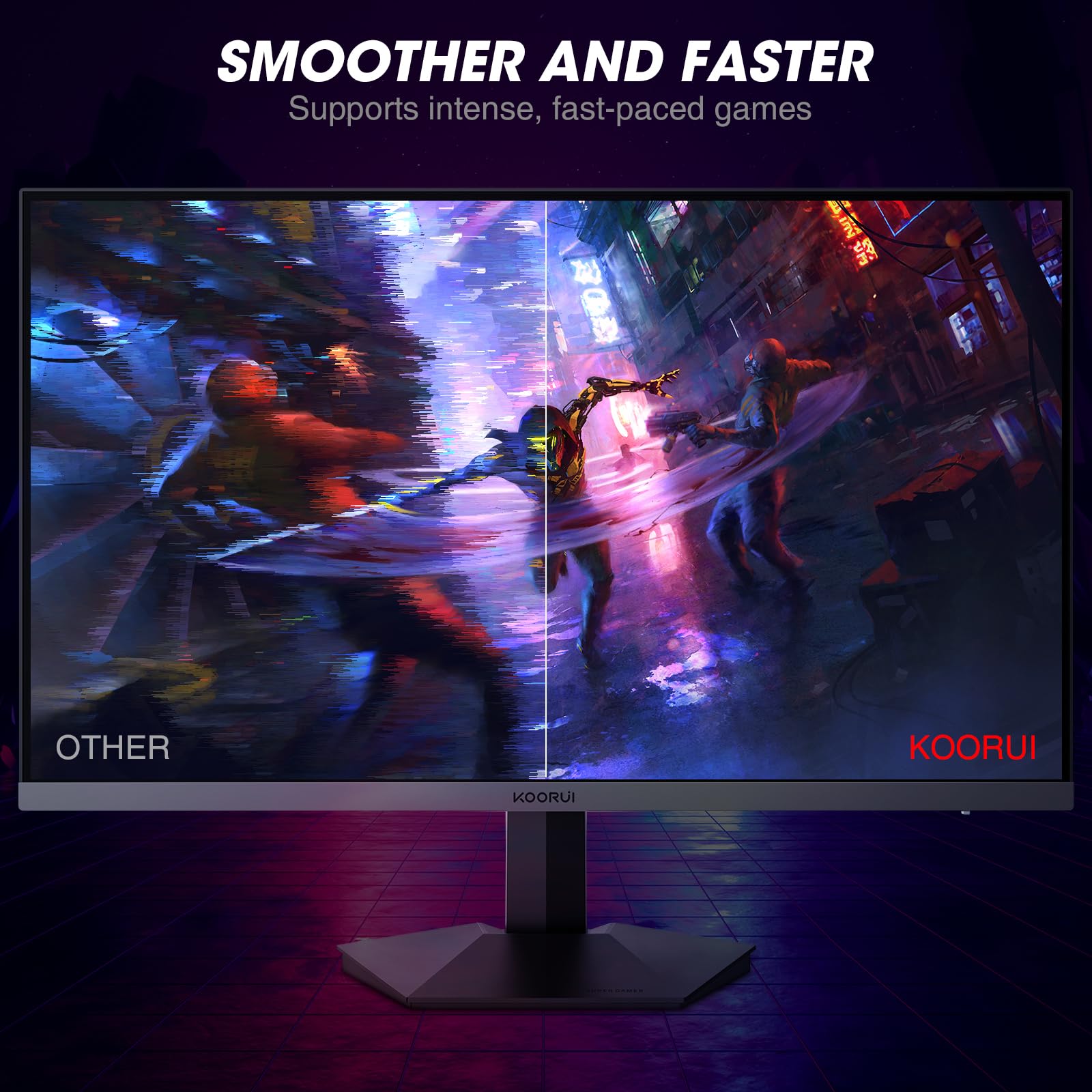 KOORUI 27" FHD Gaming Monitor, 240Hz, 1ms, Adaptive Sync, HDMI 2.0/DP 1.4, Black, Model GN02