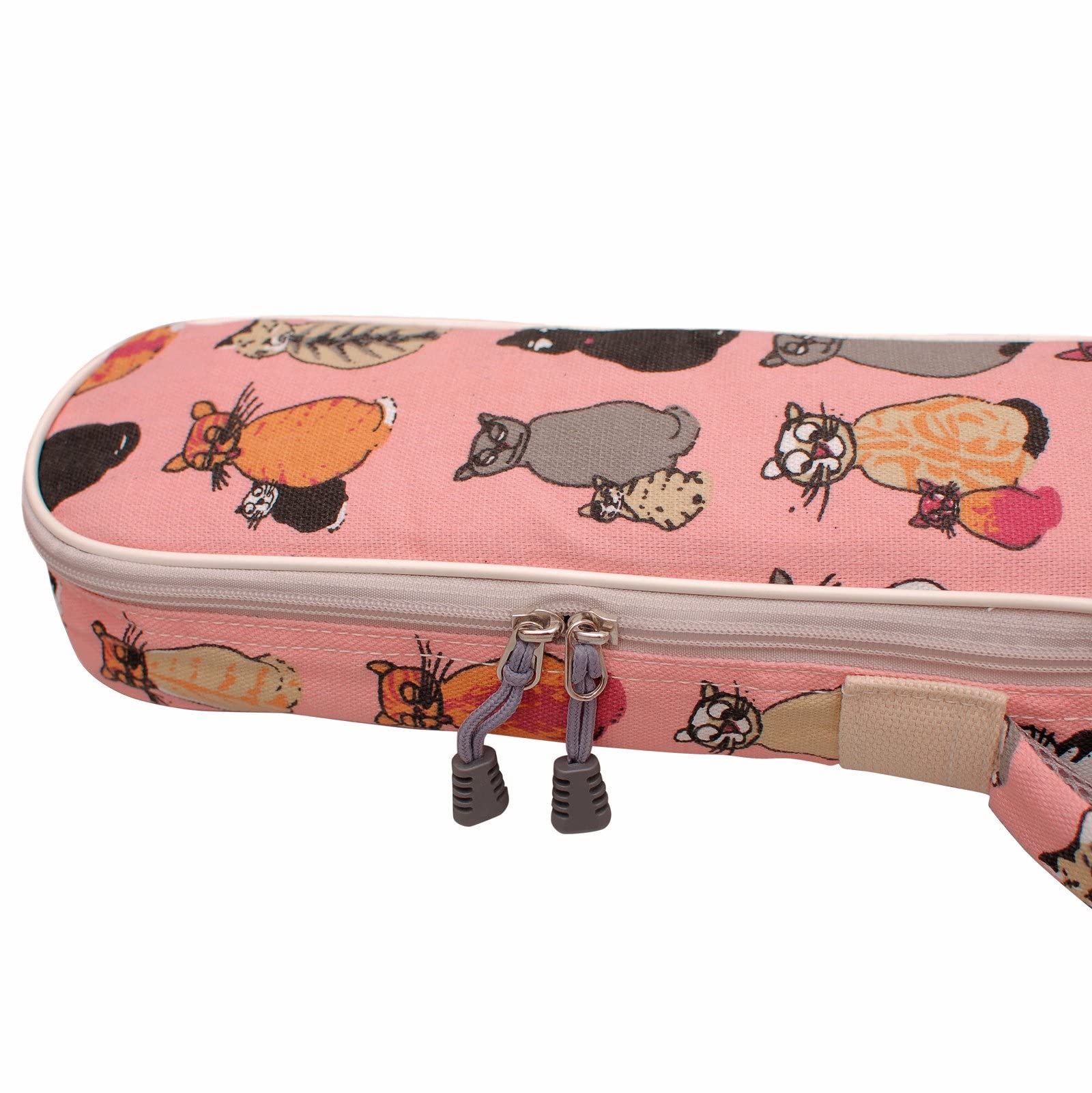 Music First Canvas 21 Soprano Miss Cat Ukulele Case Ukulele Bag Ukulele Cover, Original Design