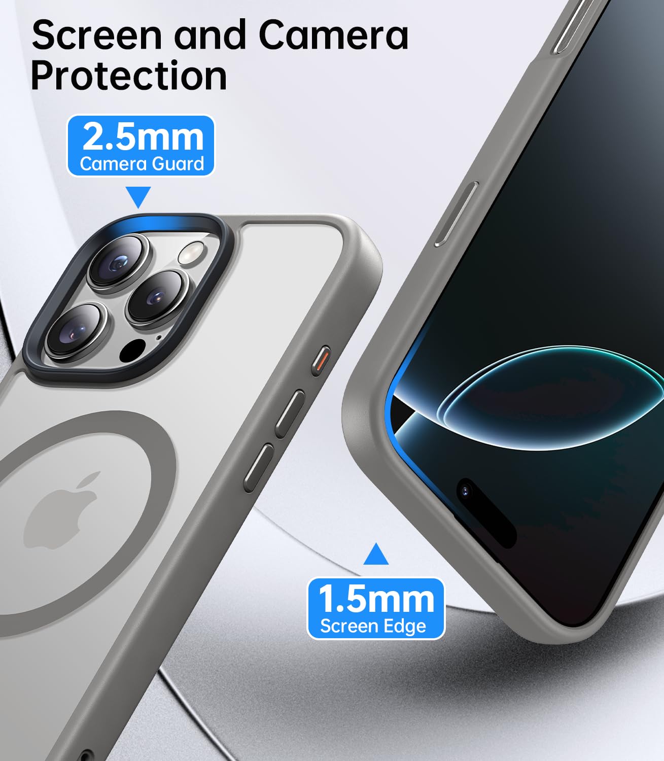 Meifigno Magnetic Case For Iphone 16 Pro Max 6.9, Compatible With Magsafe, Military Grade Protection, Translucent Matte Back Wit