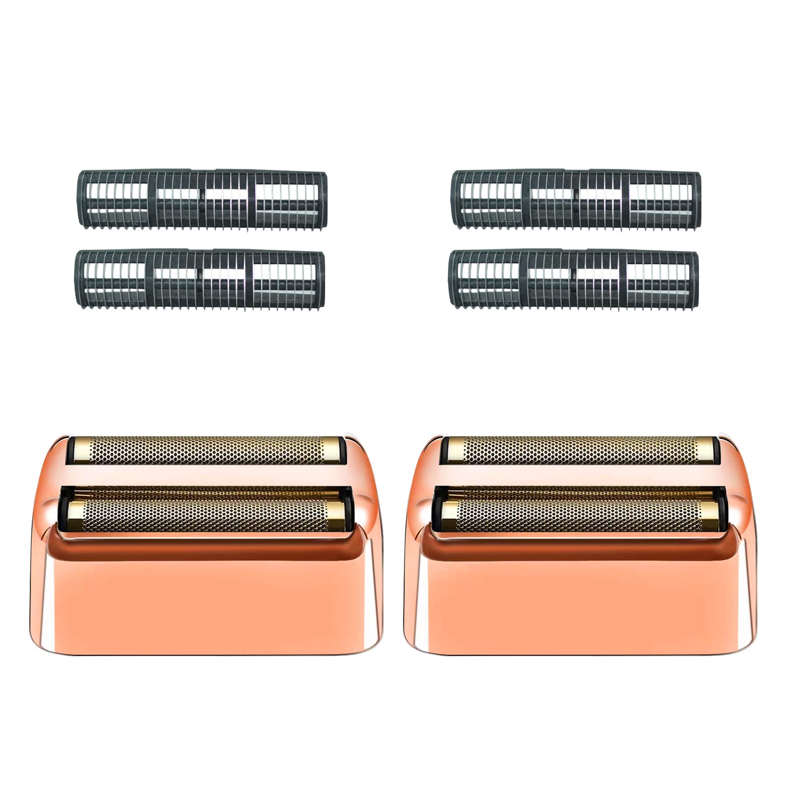 2 Pack Shaver Replacement Foil And Cutters Compatible With Babylisspro Double Fxfs2 Metal Shaver Foil Replacement,Rose Gold