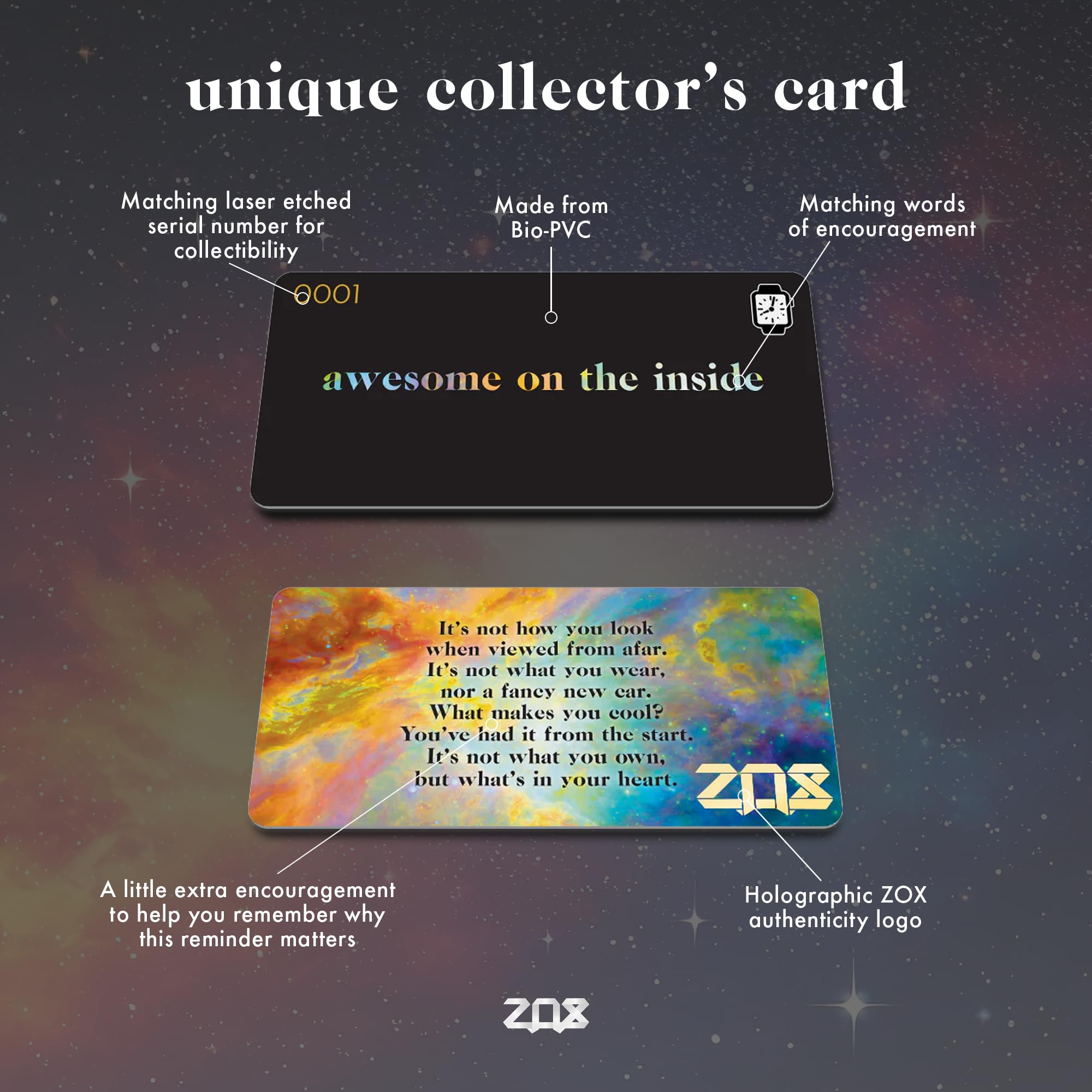 Zox Android Smart Watch Band - Awesome On The Inside | Soft, Adjustable Elastic Band With Motivational Affirmations And Beautifu