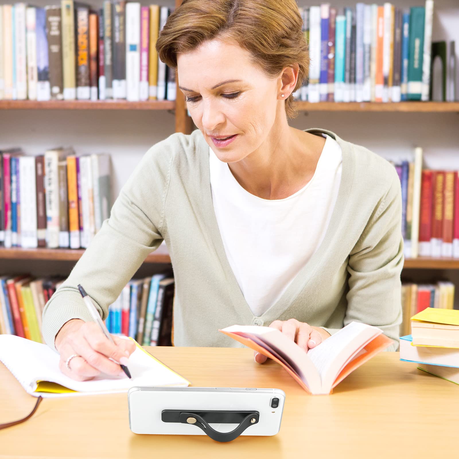 Weewooday 6 Pieces Phone Grip Holder Cell Phone Grip Strap Telescopic Phone Finger Strap Stand Universal Finger Kickstand For Mo