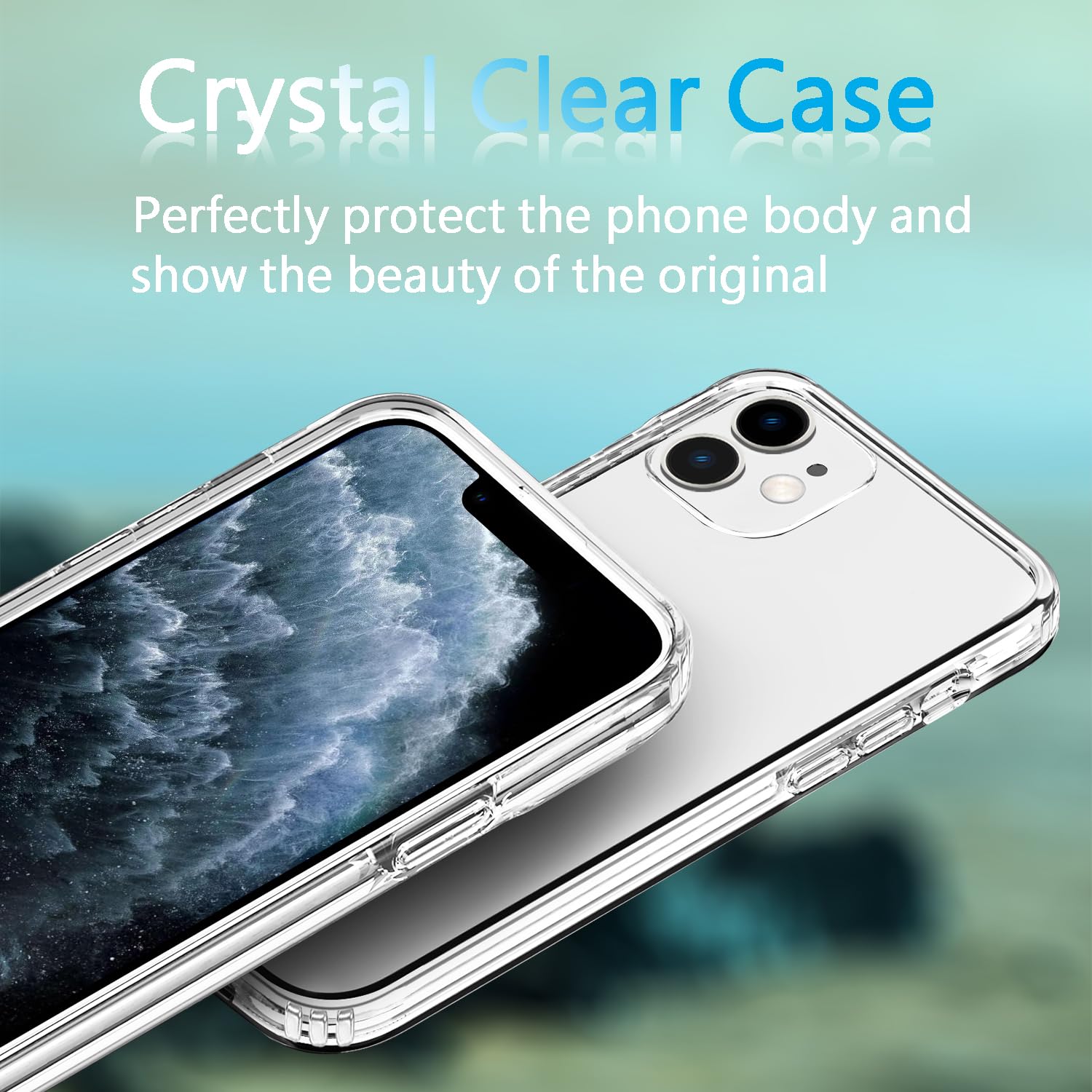 Tenoc Phone Case Compatible With Iphone 11, Clear Case Non Yellowing Protective Bumper Hard Back Cover For 6.1 Inch