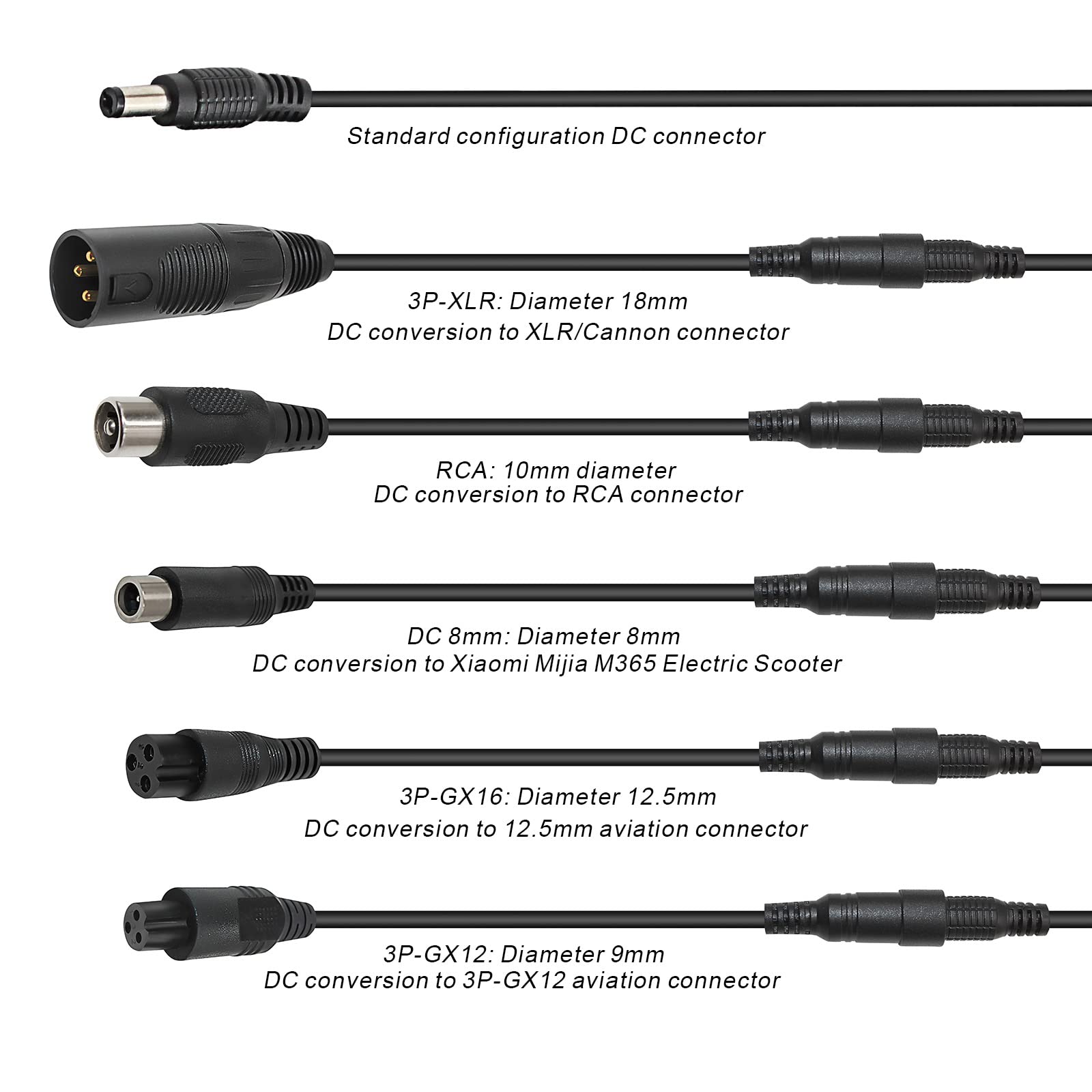 42V 2A Li Ion Battery Charger Multiple Plugs For Xiaomi M365 Es2/Es4/E22/Es1L Inline Connector 36V 10S