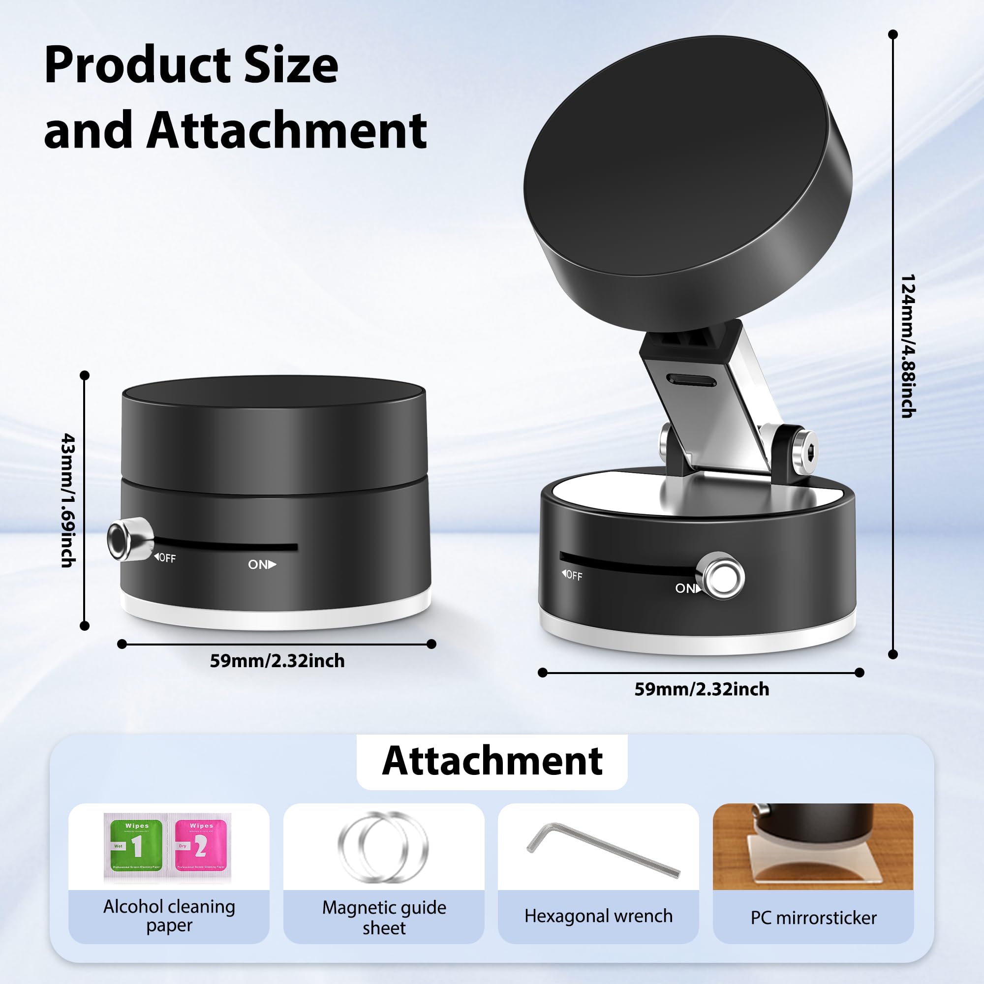 Creadream Vacuum Magnetic Suction Phone Holder, Foldable Suction Phone Mount, Magnetic Suction Cup Phone Holder For Iphone 16/15