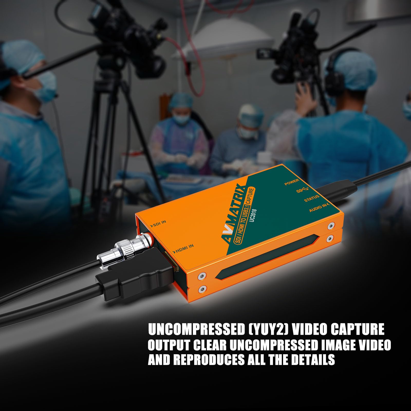 Avmatrix Sdi/Hdmi To Usb3.0 Video External Capture Card For Streaming Uncompressed (Yuy2) 1080P60 Play And Pluy With Obs Twitch Youtube For Church Live Streaming Tele Conference Tele Education