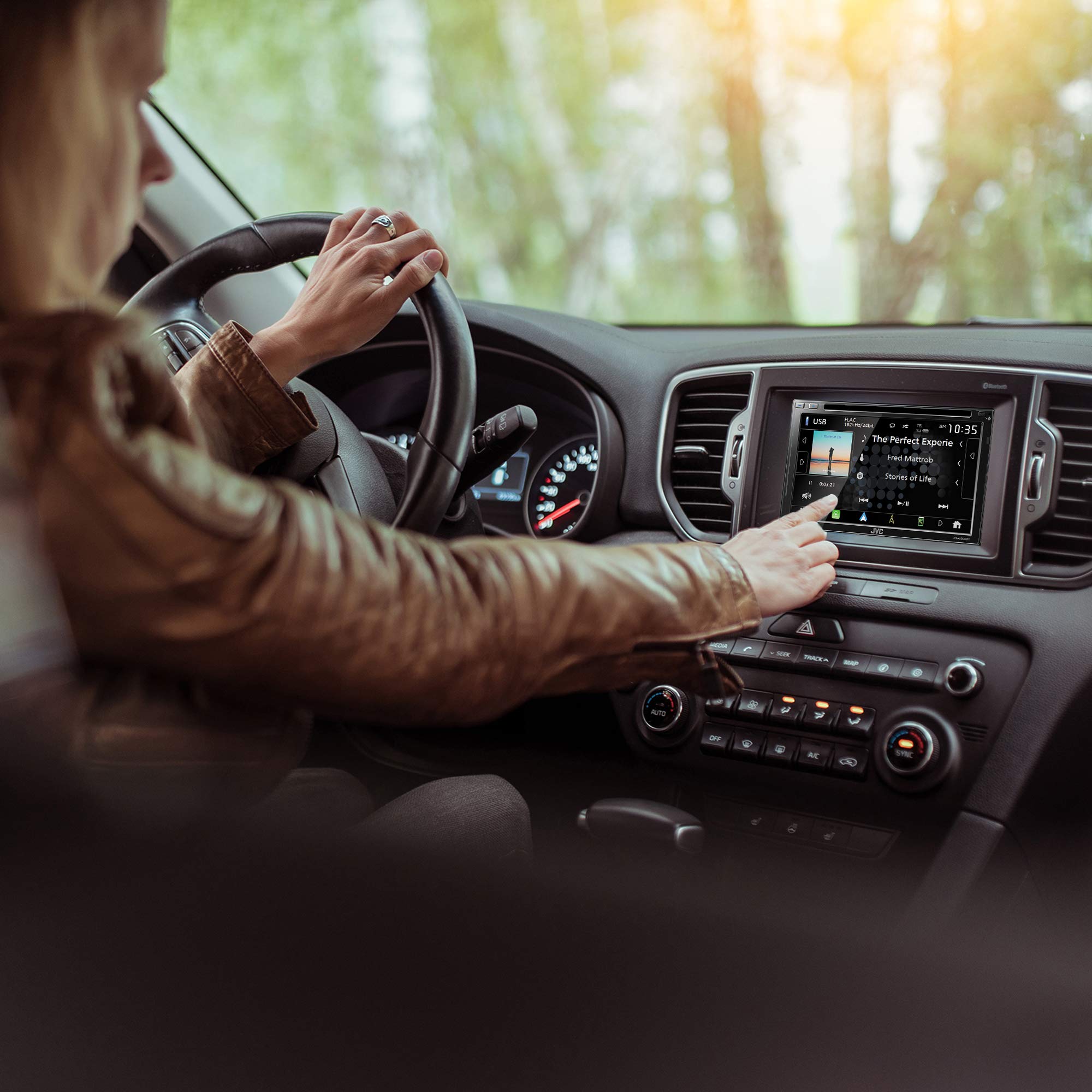 Jvc Kw-V960Bw Built In Wi-Fi For Wireless Carplay Android Auto, Cd/Dvd 6.8 Lcd Touchscreen Display, Am/Fm, Bluetooth, Mp3 Player