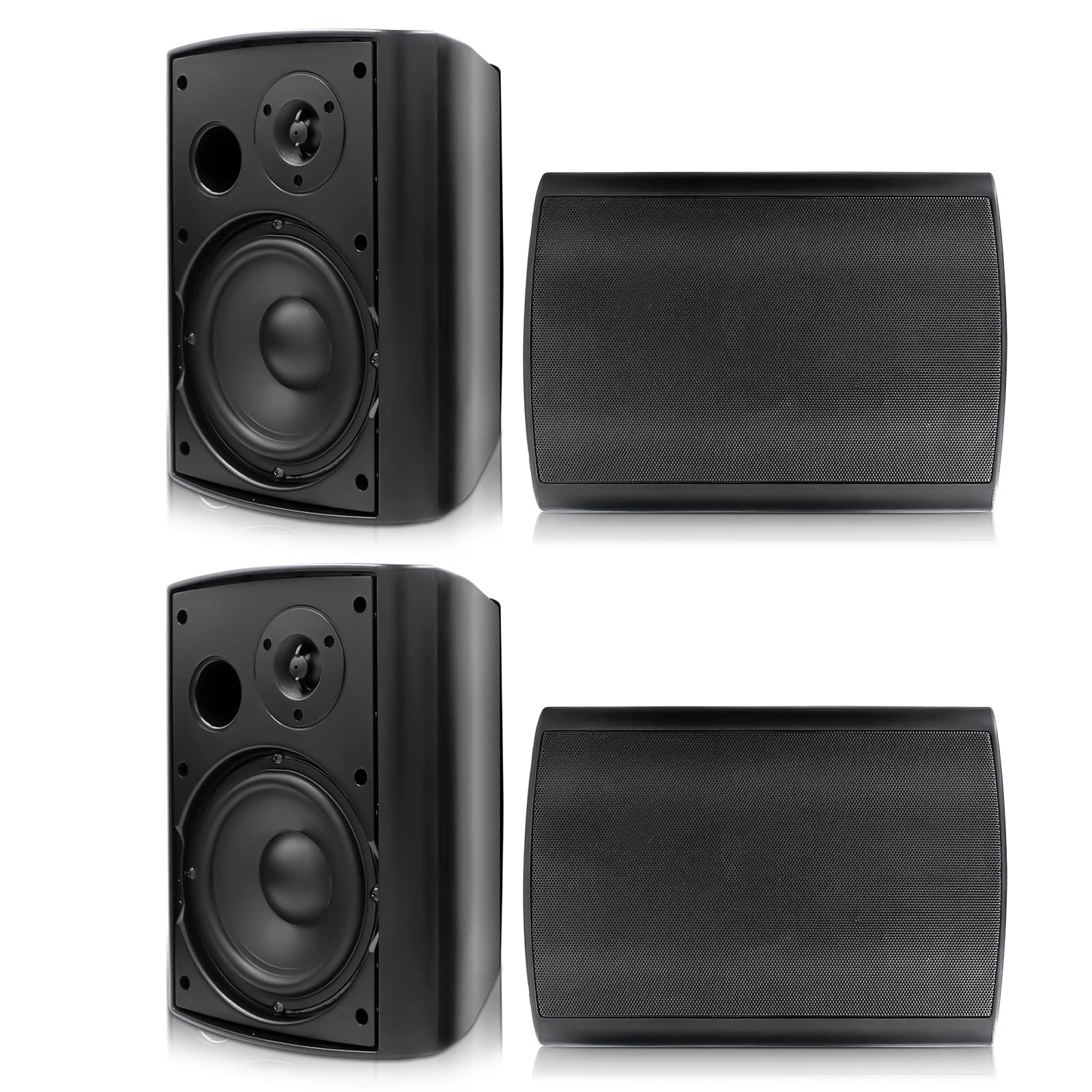 Herdio 6.5 inch 800W Outdoor Bluetooth Speakers Waterproof Wall Mounted Sound System with Multifunctional Amplifier, Powerful Ba