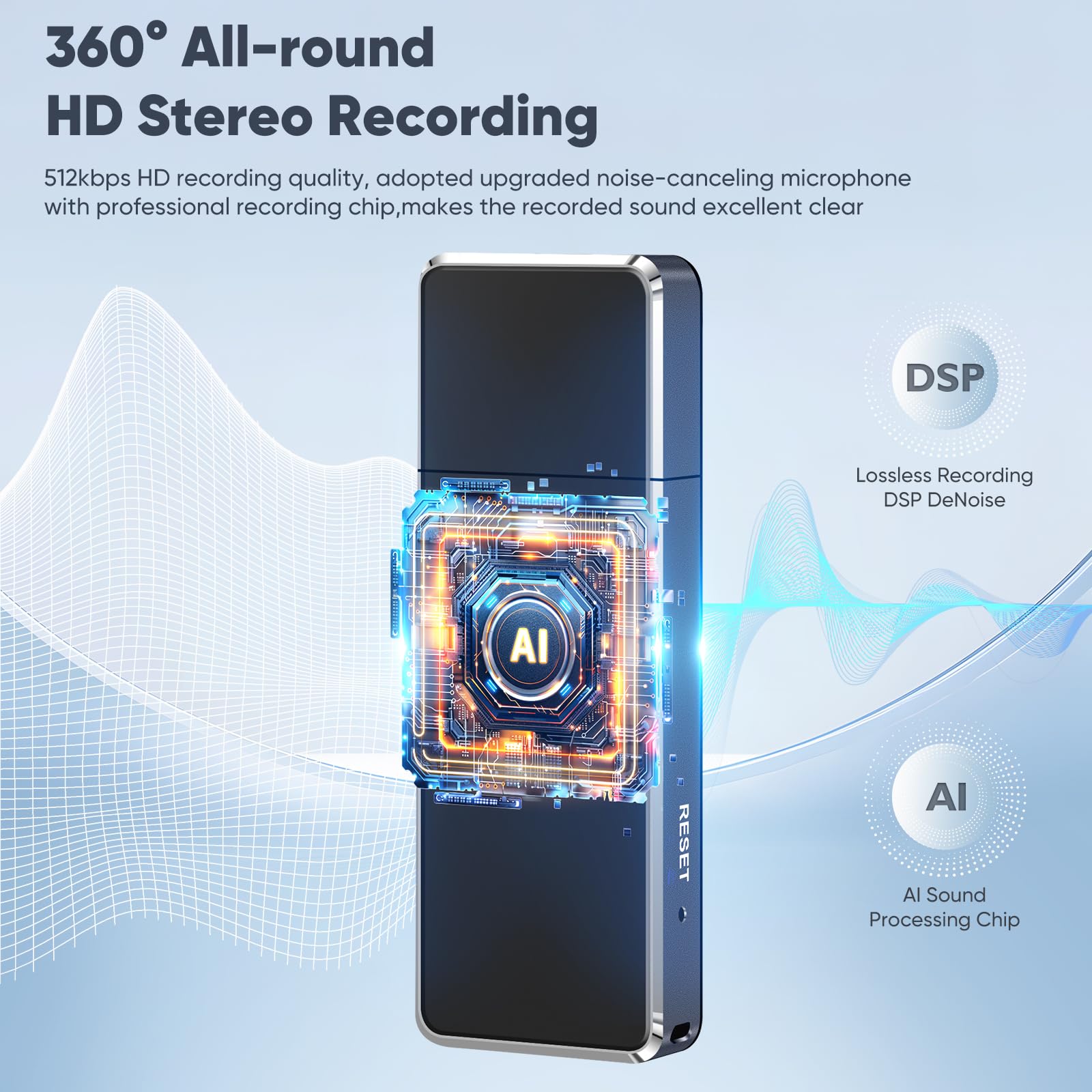 64Gb Digital Voice Recorder For Lectures Meetings - Evida Intelligent Voice Activated Recorder 512Kbps 288Hrs Usb Recording Devi