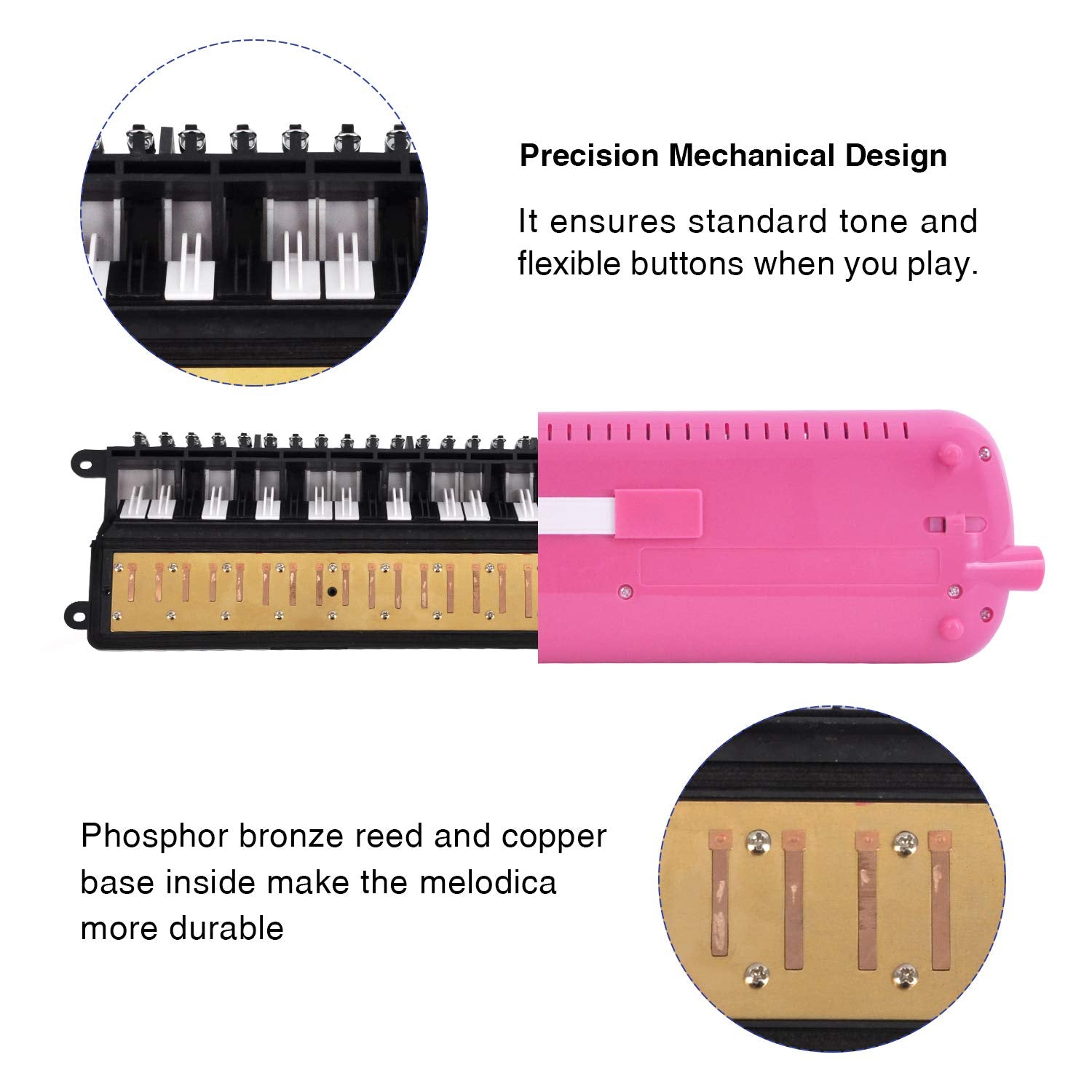 Eastrock 32 Key Melodica Instrument Keyboard Soprano Piano Style With Mouthpiece Tube Sets And Carrying Bag For Kids Beginners A