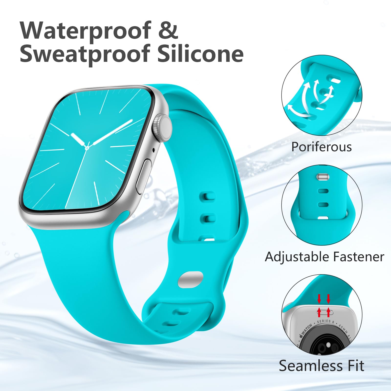 Imivio Sport Band Compatible With Apple Watch Band Women 38Mm 40Mm 41Mm 42Mm 44Mm 45Mm 49Mm For Women Men, Soft Silicone Waterpr