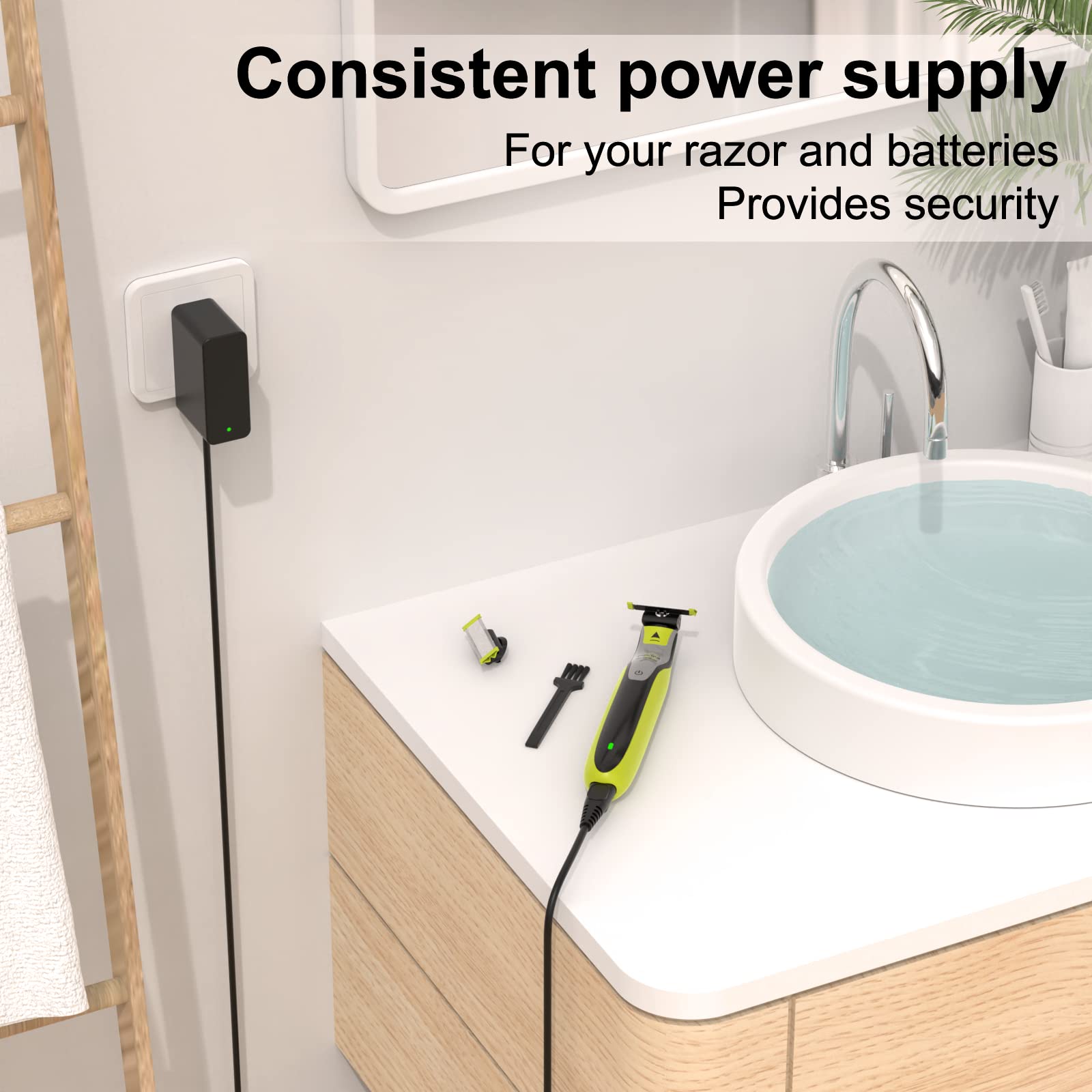 Iberls For Philips Hq850 Power Cord For Oneblade Qp2630 Qp2530 Shaver, Replacement Charger 8V / 0.8W, Compatible With Philips Ra