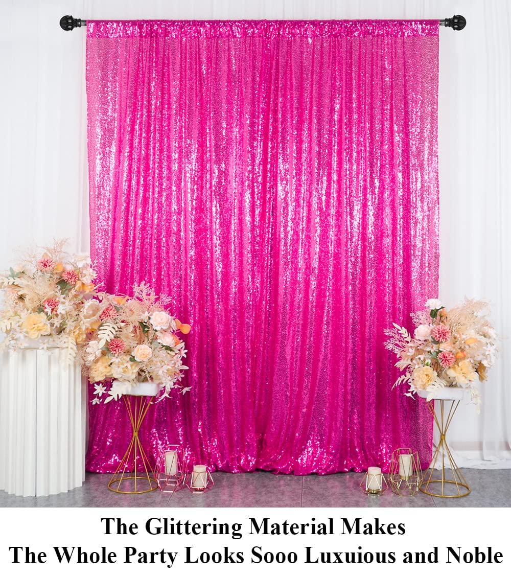Partisout Sequin Backdrop   7Ftx7Ft Glitter & Sparkle Curtain For Party, Wedding, Christmas & More