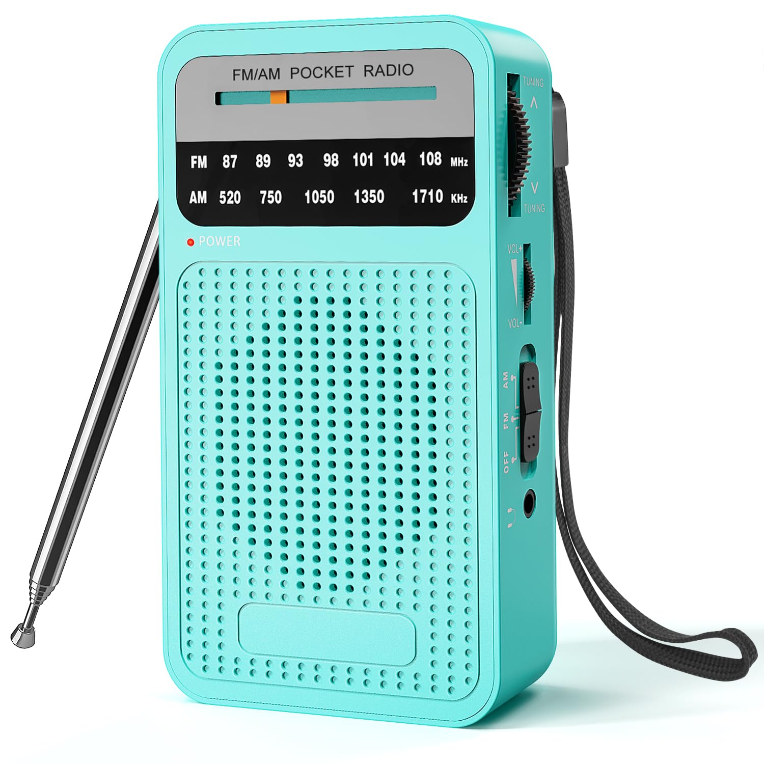Portable Radio Am Fm, Goodes Transistor Radio With Loud Speaker, Headphone Jack, 2Aa Battery Operated Radio For Long Range Recep