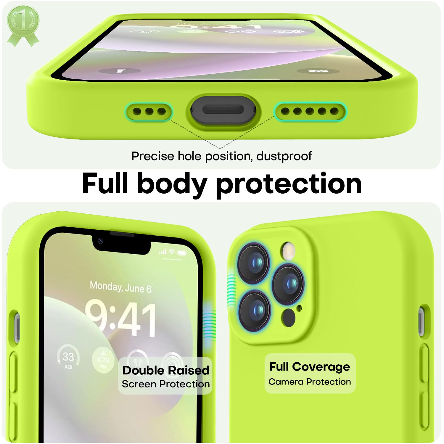 Love 3000 Designed For Iphone 14 Pro Case, Premium Silicone With [Soft Anti Scratch Microfiber Lining] Shockproof Protective Pho