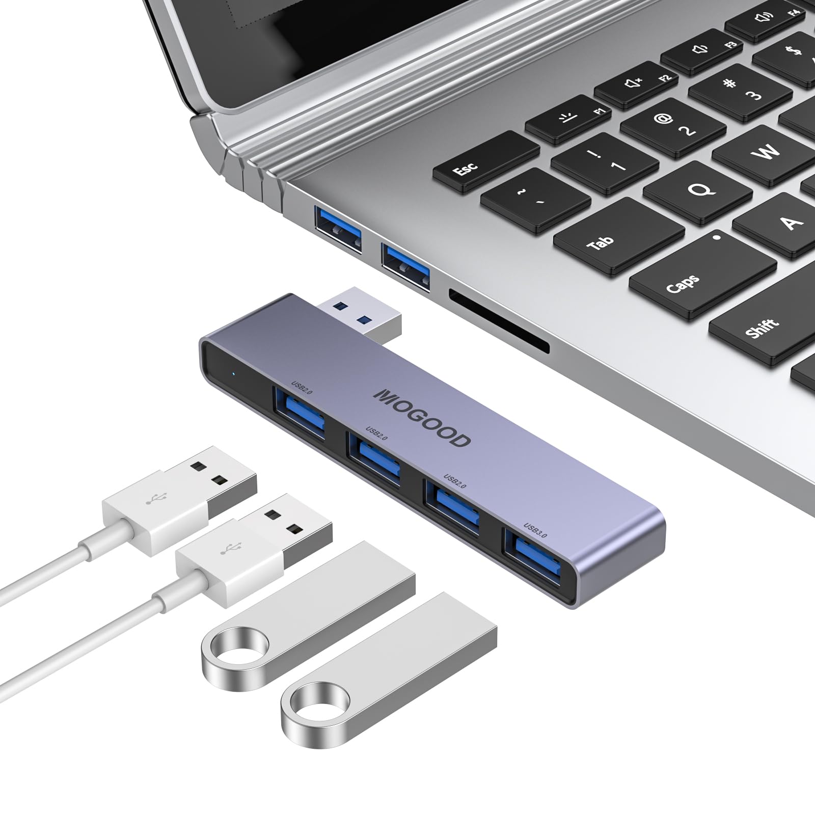 Usb Hub For Laptop,Mogood Usb Hub 3.0 Usb Splitter Ultra Slim Data Usb Hub [Charging Not Supported] Multi Usb Port Expander Usb