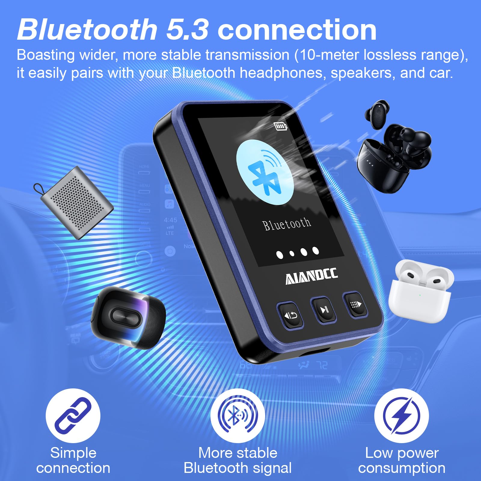 Mp3 Player With Bluetooth 5.3, Hifi Music Player With Sports Clip And Armband, 1.77-Inch Tft Color Screen, 32Gb Mp3 Player For K