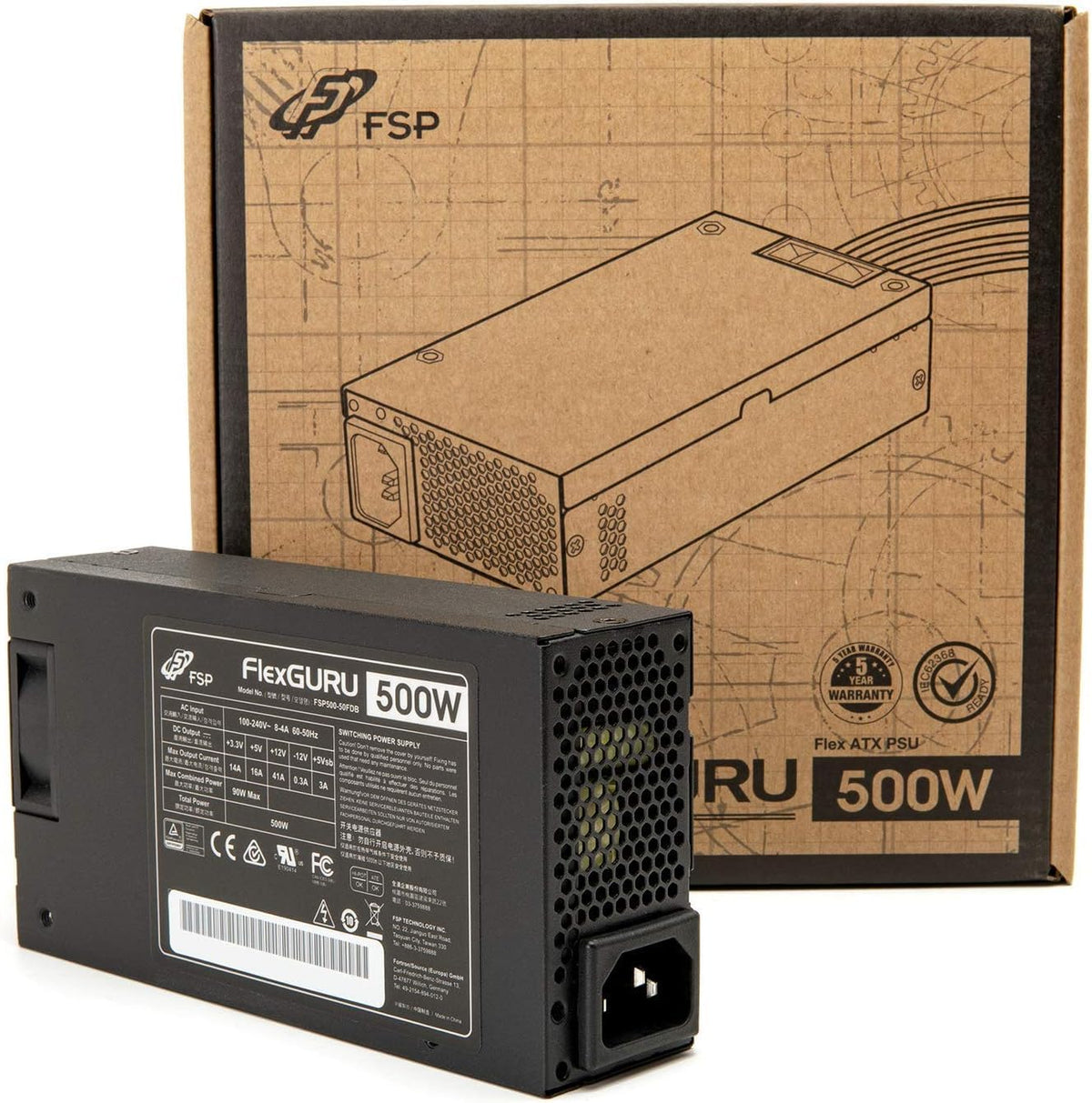 Fsp Mini Itx Solution | Flex Atx 500W 80 Plus Gold Certified Efficiency =90% Full Range Active Pfc Power Supply (Fsp500-57Fdb) F