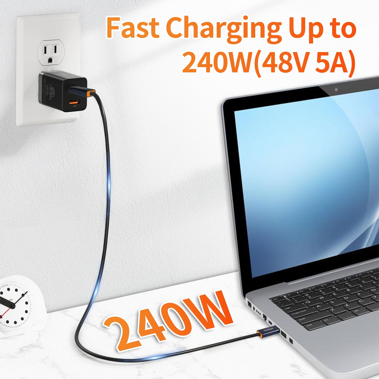 Apexsun(2 Pack M/M Coaxial 4.0Ft Usb C Cable,Usb C To Usb C Cable Support Thunderbolt 4/3,Usb4,240W Charging,8K Display,40Gbps Data Transfer For External Ssd, Egpu,Docking,Macbook,Pad, Phone