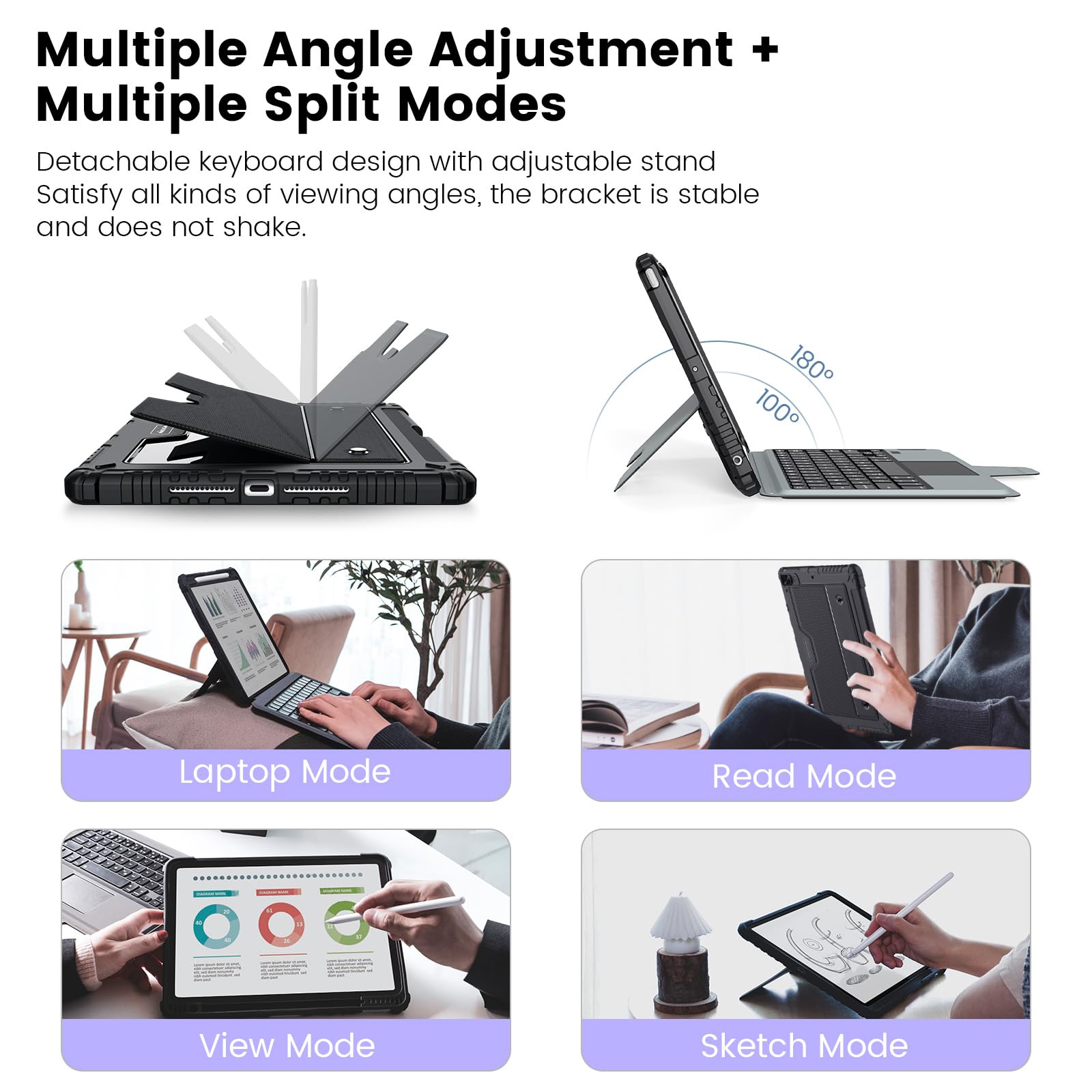 Nillkin Ipad 9Th Generation Keyboard Case With Backlight Detachable Keyboard 10.2'' Ipad With Kickstand Pencil Holder, For Ipad