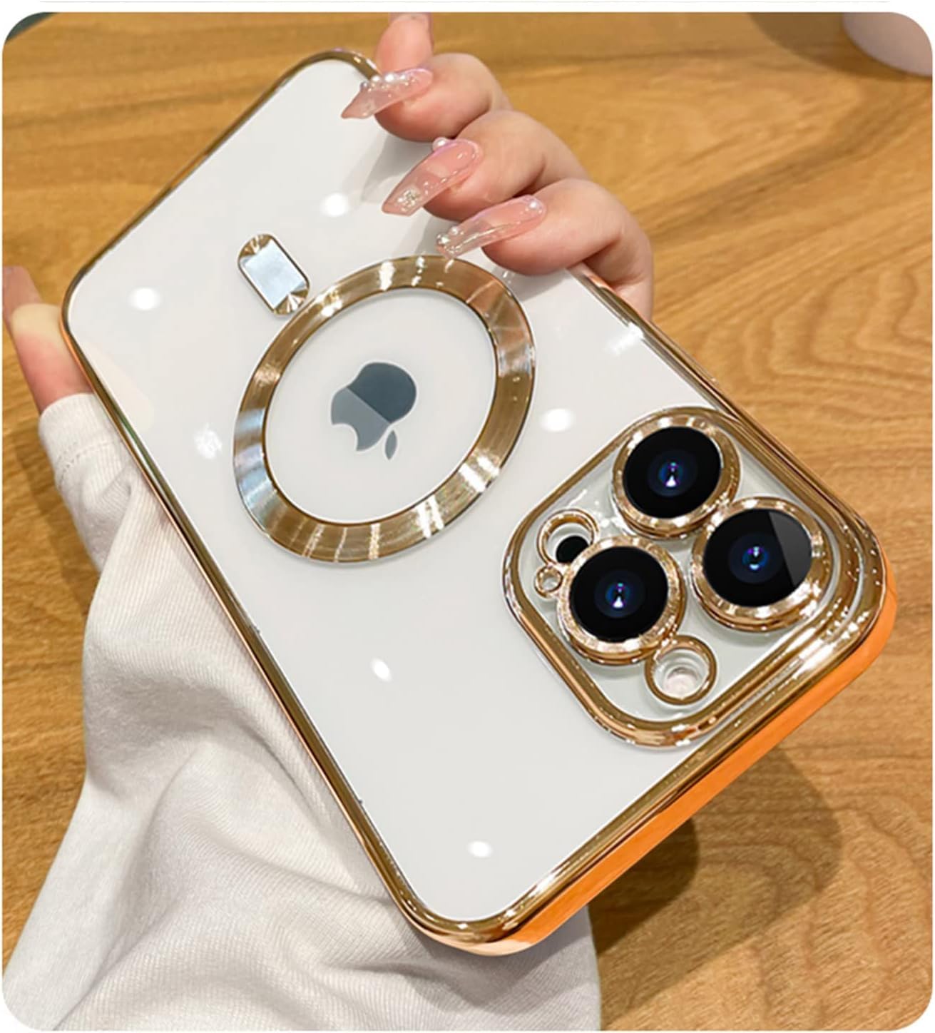 Misscase Compatible With Iphone 12 Pro Max Case Magsafe With Camera Lens Protector,Full Protection Clear Magnetic Case Compatibl