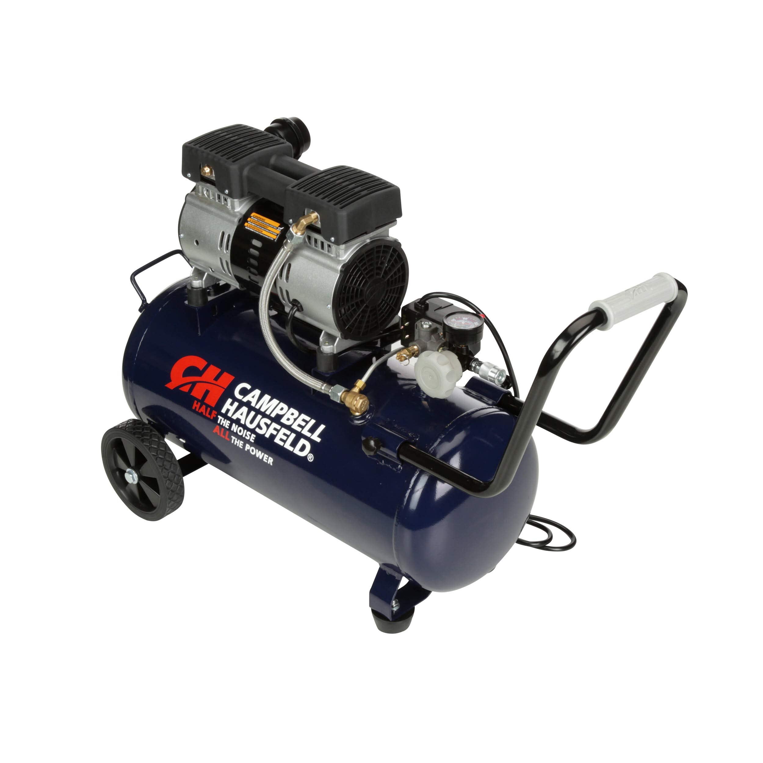 Campbell Hausfeld 8 Gallon Air Compressor, 65Db Quiet Portable Air Compressor, 120V, 125 Max Psi Oil And Maintenance Free Pump