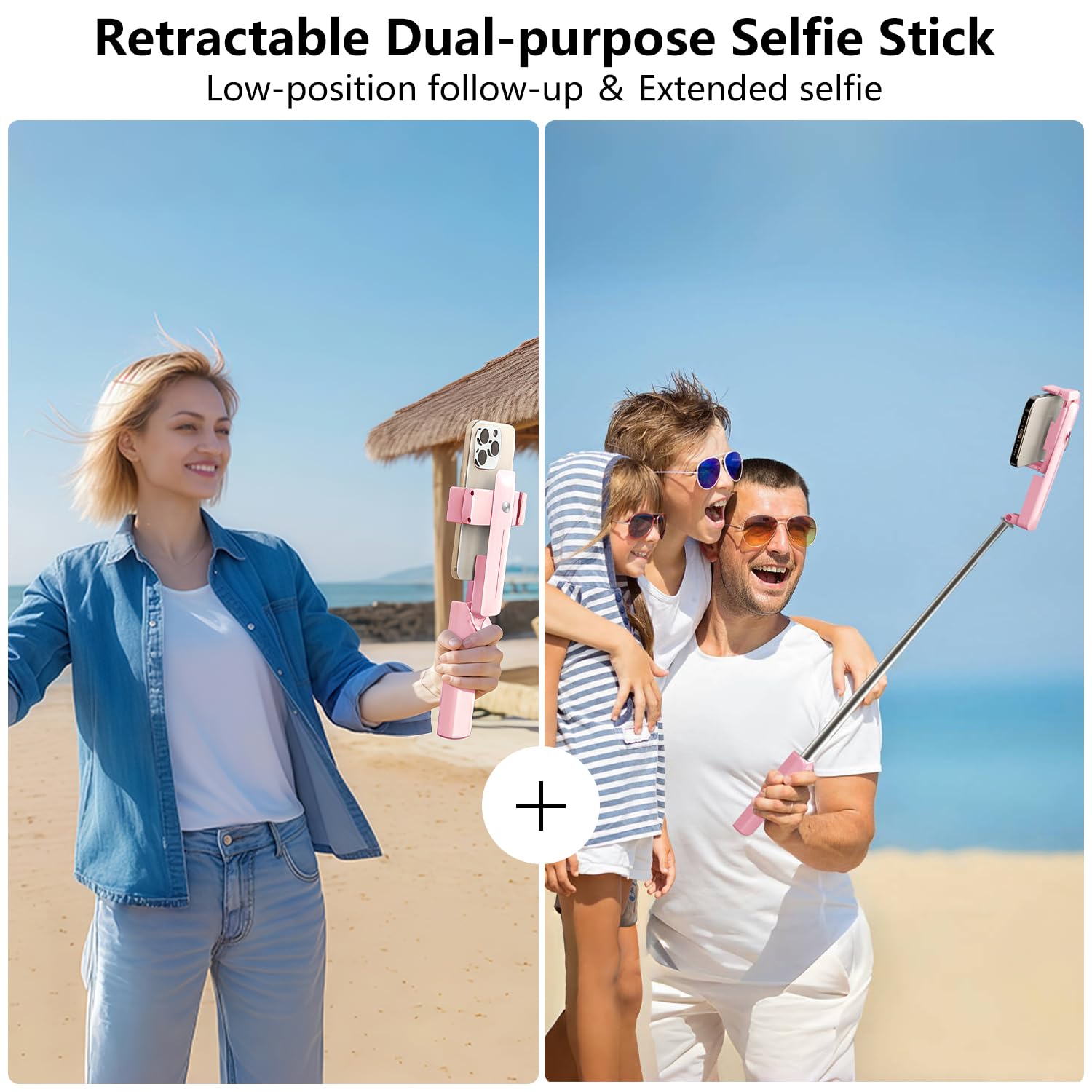 Yayusi Extendable Mini Selfie Stick For Iphone, Pocket Size Portable Selfie Stick With Remote, Compact Phone Selfie Sticks With