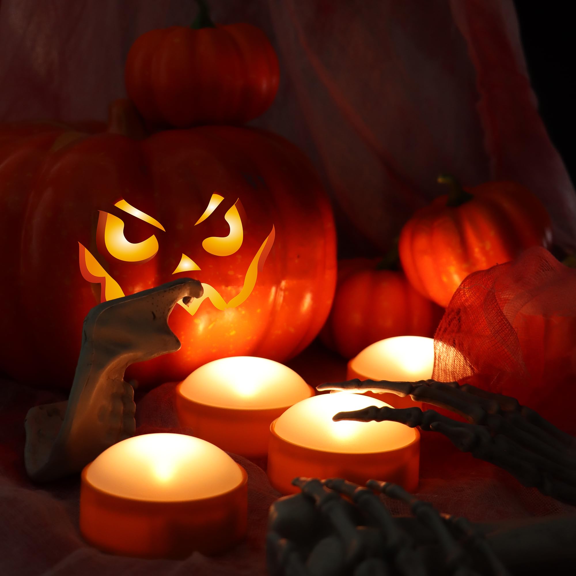 Led Pumpkin Lights With Remote And Timer, Battery Operated Bright Flickering Flameless Candles For Pumpkin Decor, Jack O Lantern