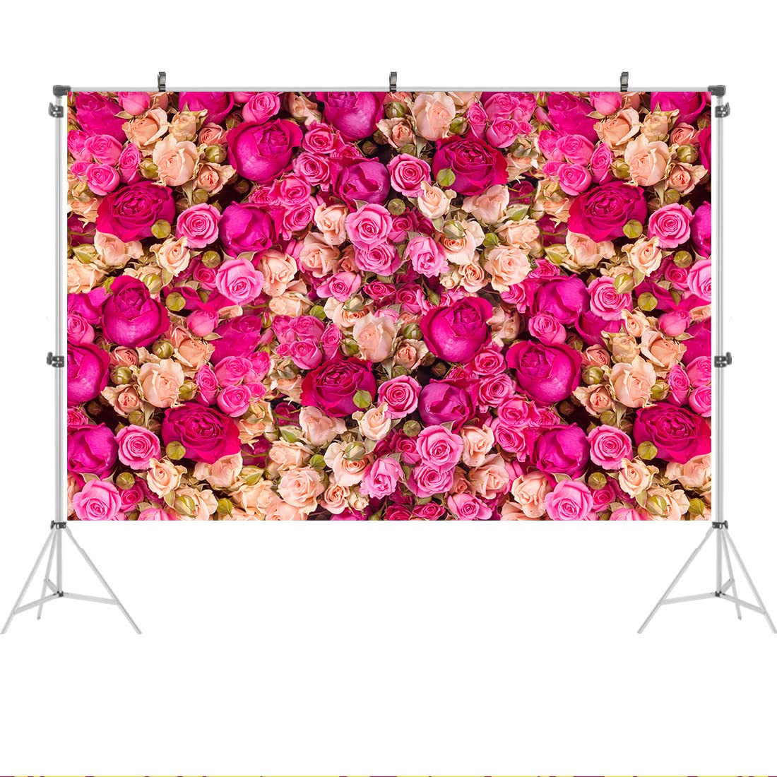Ticuenicoa 6X4Ft Pink Red Rose Flowers Photography Backdrop Valentine'S Day Photo Background Baby Shower Wedding Birthday Decora