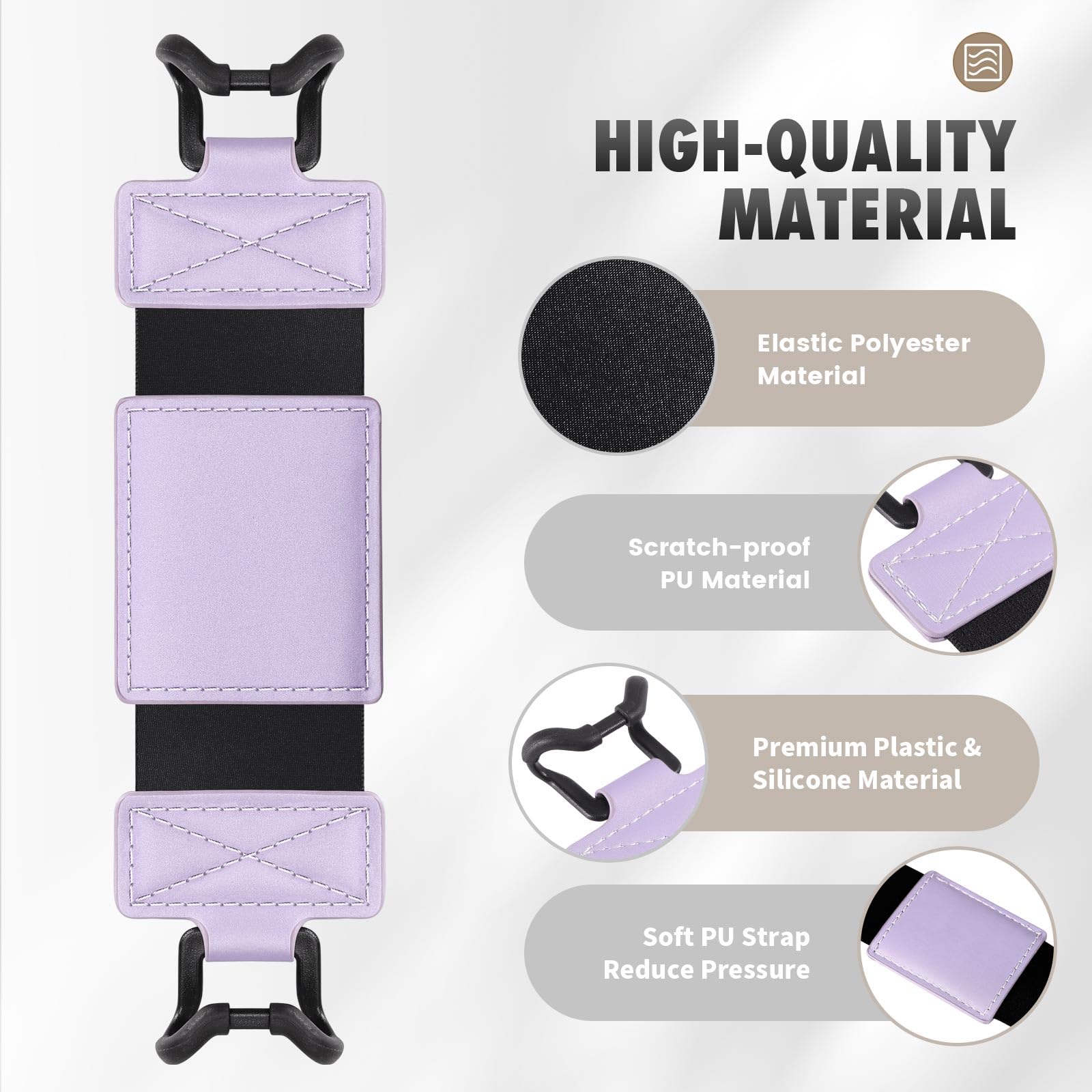 MoKo Soft Hand Strap for 6 8' Kindle eReaders Fire Tablet Kindle/Kobo/Voyaga/Sony Kindle E Book Tablet, Black High Elasticity Versatile Hand Strap Lightweight Finger Grip Holder, Taro Purple