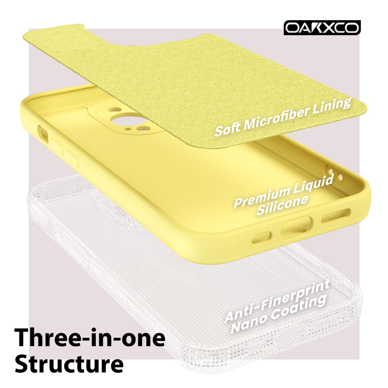 Oakxco Designed For Iphone 13 Pro Phone Case Liquid Silicone Bumper Grip, Cute Thin Slim Soft Rubber Tpu Plain Smooth Gel Cover