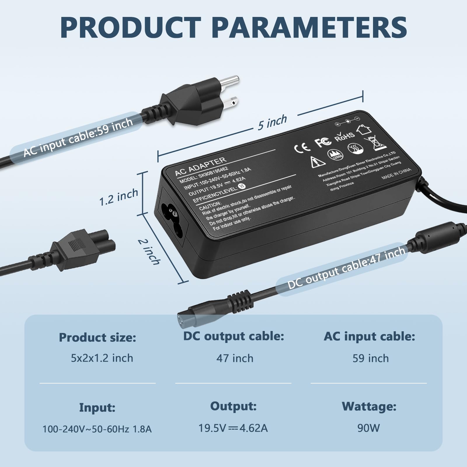 90W Universal Ac Adapter Laptop Charger Compatible With Hp Dell Lenovo Acer Asus Toshiba Samsung Ibm Sony Fujitsu Gateway Notebook Ultrabook Chromebook Power Supply Cord With 16 Connectors