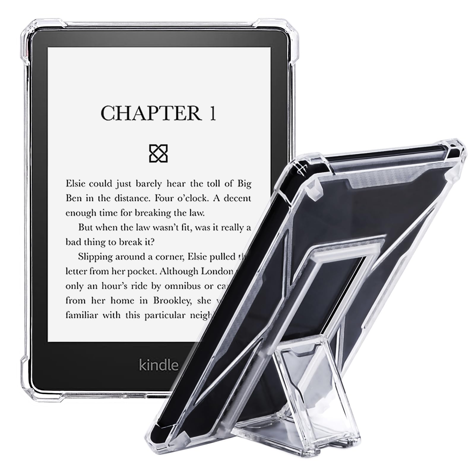 Walnew Clear Stand Case For 6.8    Kindle Paperwhite M2L3Ek / M2L4Ek, Soft Transparent Tpu Cover With Enhanced Corners For Kindl