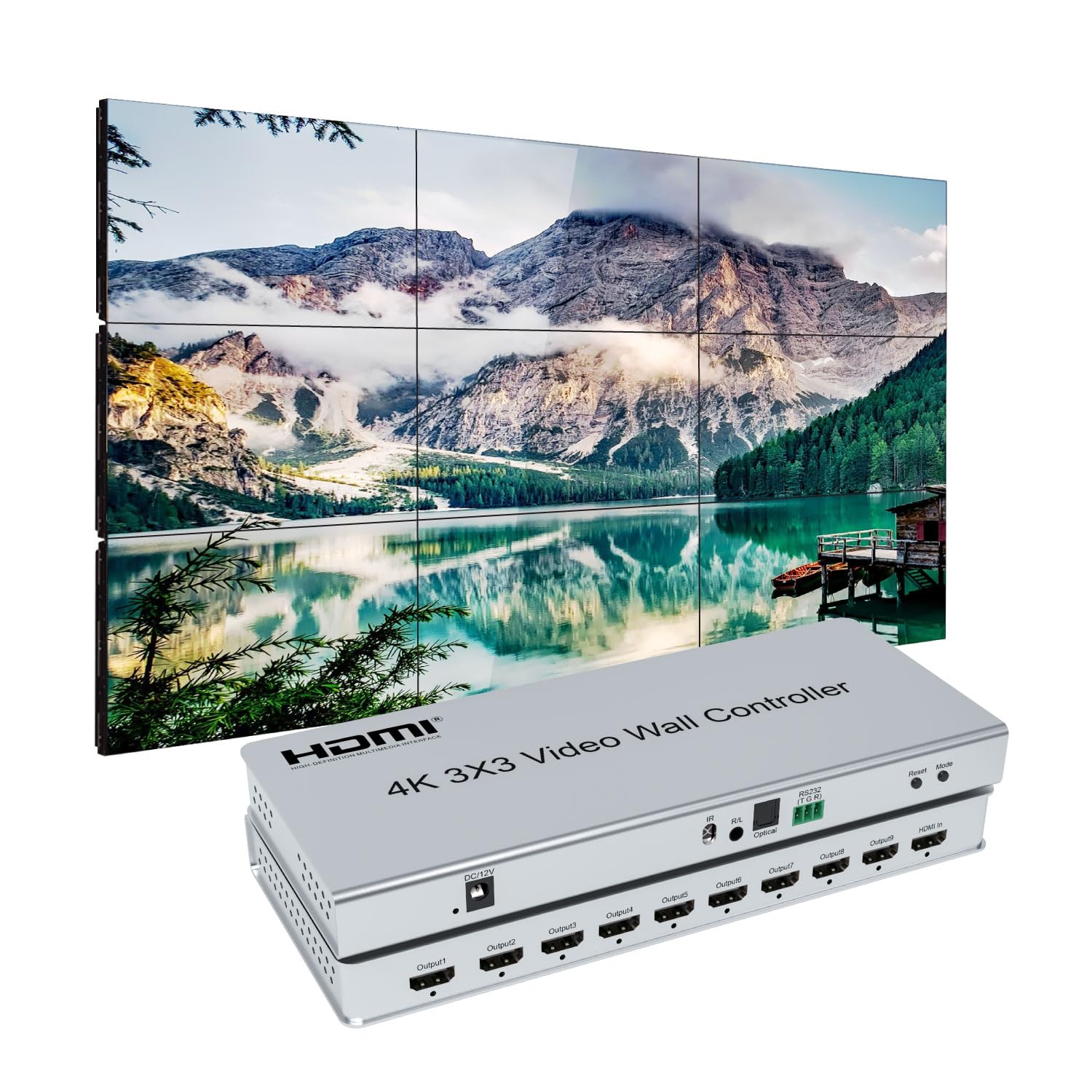 Expert Connect 3X3 Video Wall Controller | 4K@30Hz | Edge Masking | 1X2, 1X3, 1X4, 2X1, 2X2, 2X3, 2X4, 3X1, 3X2, 3X3