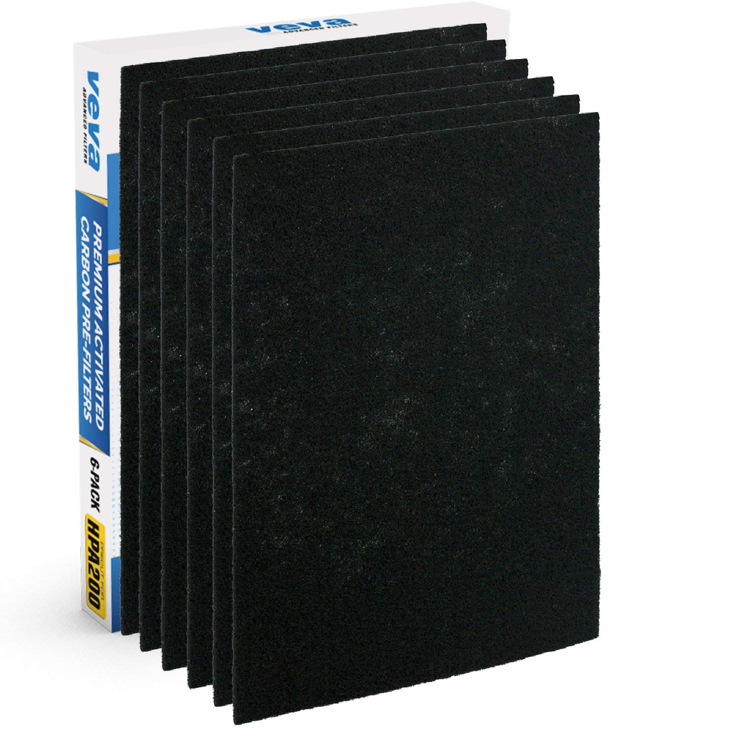 Veva Air Purifier Filter Replacements   6 Pack Precut & Compatible W/ Honeywell Hpa200 Purifiers   Premium Activated Carbon Pre 