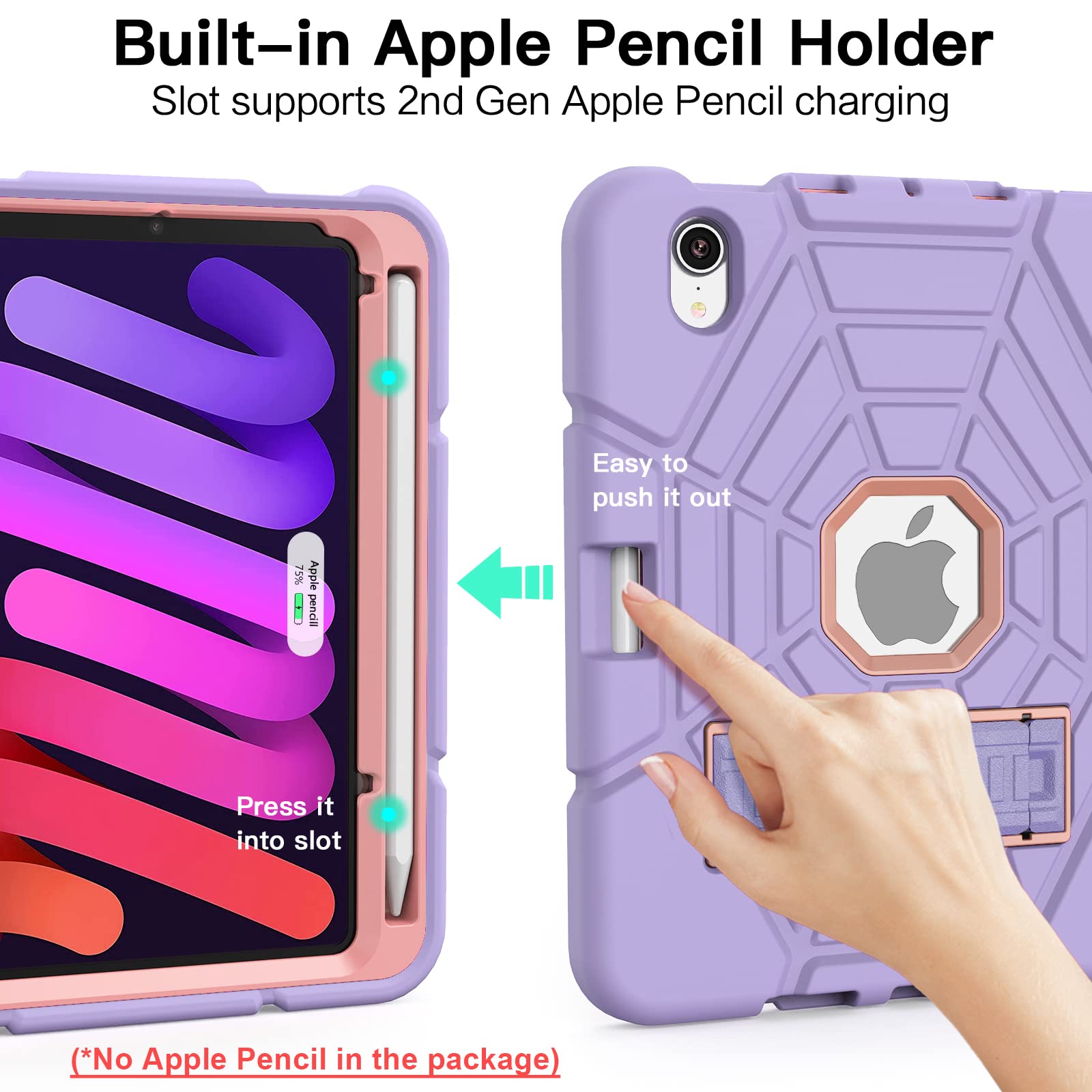 Grifobes Case For Ipad Mini 7Th 2024 (A17 Pro) / Mini 6Th Generation 2021 8.3'', Heavy Duty Shockproof Cover With Pencil Holder