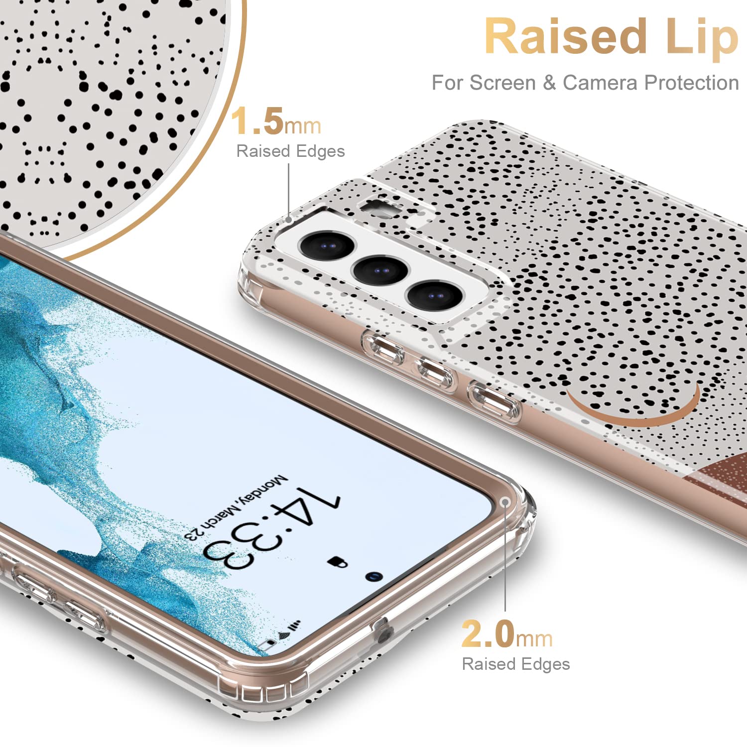 Esdot Protective Phone Case Compatible Samsung Galaxy S22 Plus 6.6" Drop Tested TPU Abstract Painting