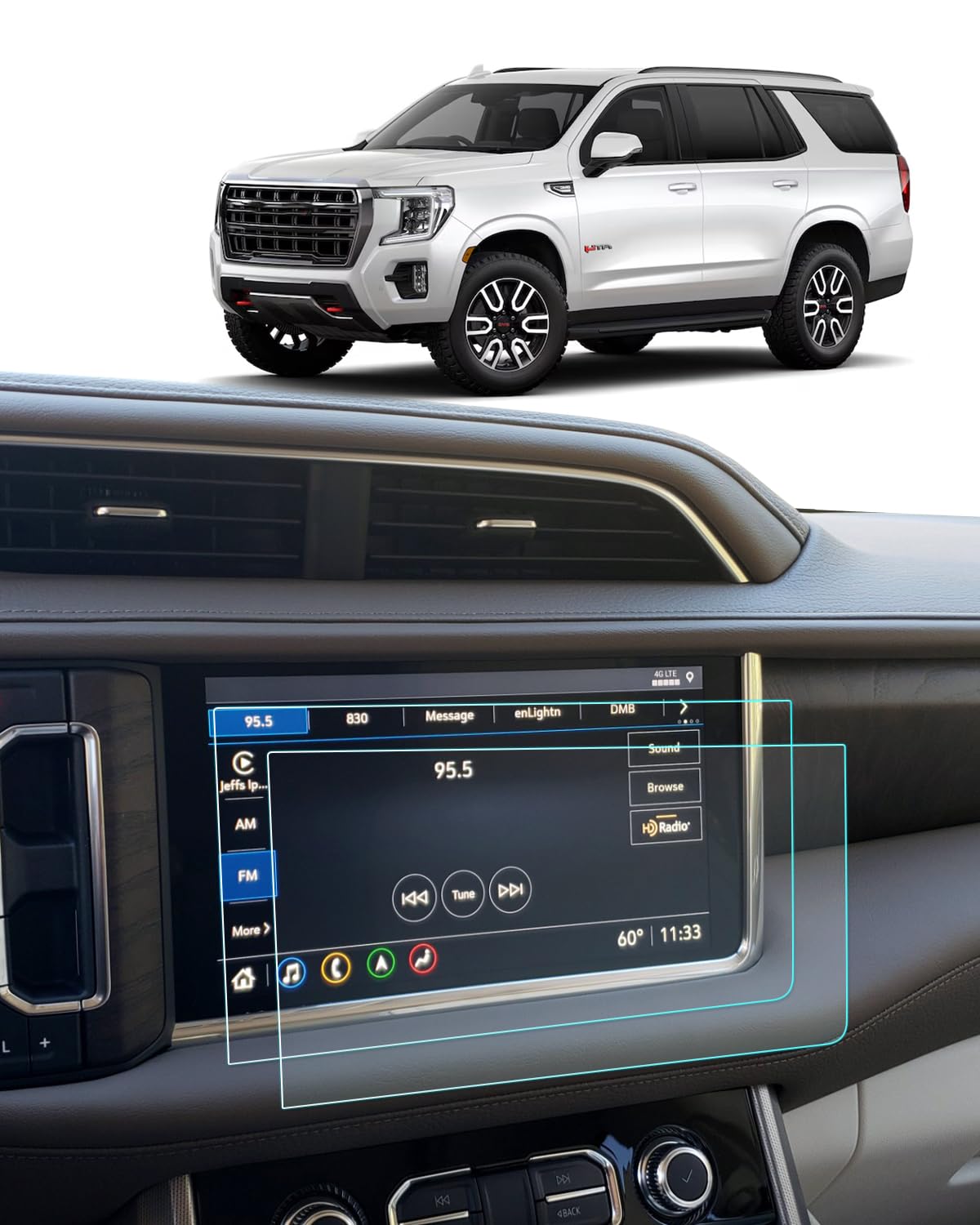 Bixuan 2 Pack Screen Protector For 2021-2024 Gmc Yukon Denali/Denali Ultimate Accessories Navigation 10.2 Inch Touch Screen Nano Film Anti-Fingerprint Scratch-Resistant