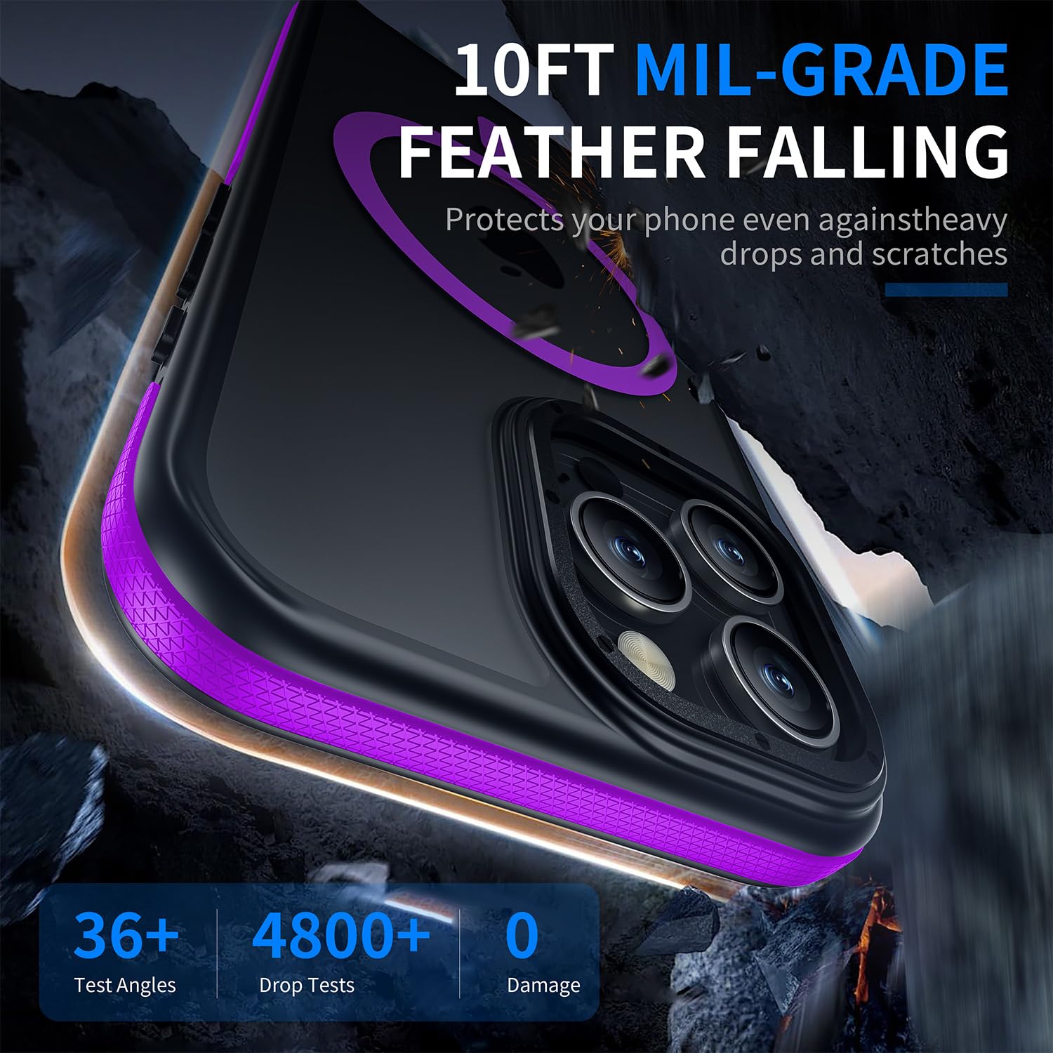 Yzoiko Strong Magnetic Case For Iphone 16 Pro [10Ft Military Grade Protection] Compatible With Fit Magsafe Shockproof Slim Thin