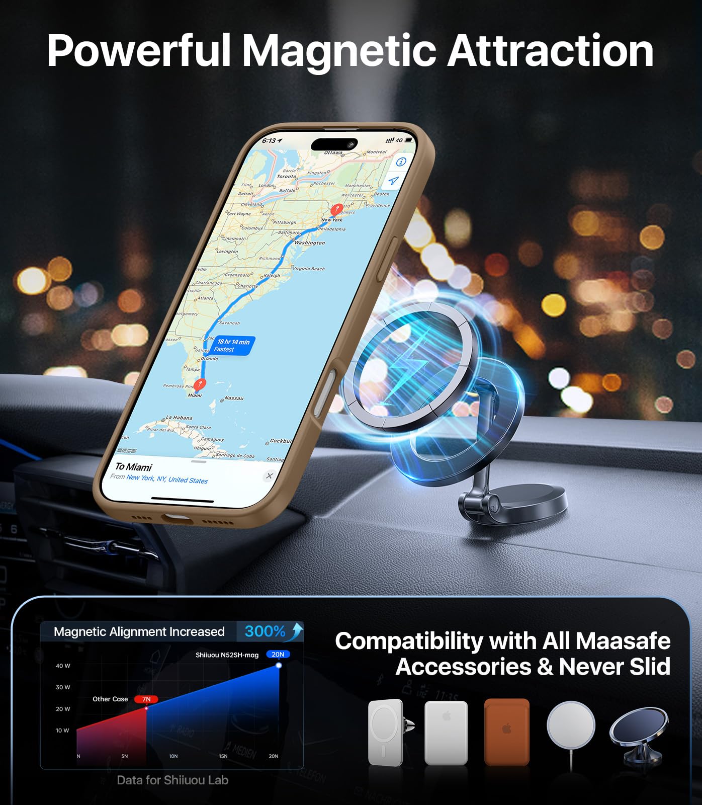 Shiiuou Strong Magnetic For Iphone 16 Pro Case, Skin Friendly [Compatible With Magsafe] [Military Grade Test Protection] Shockpr