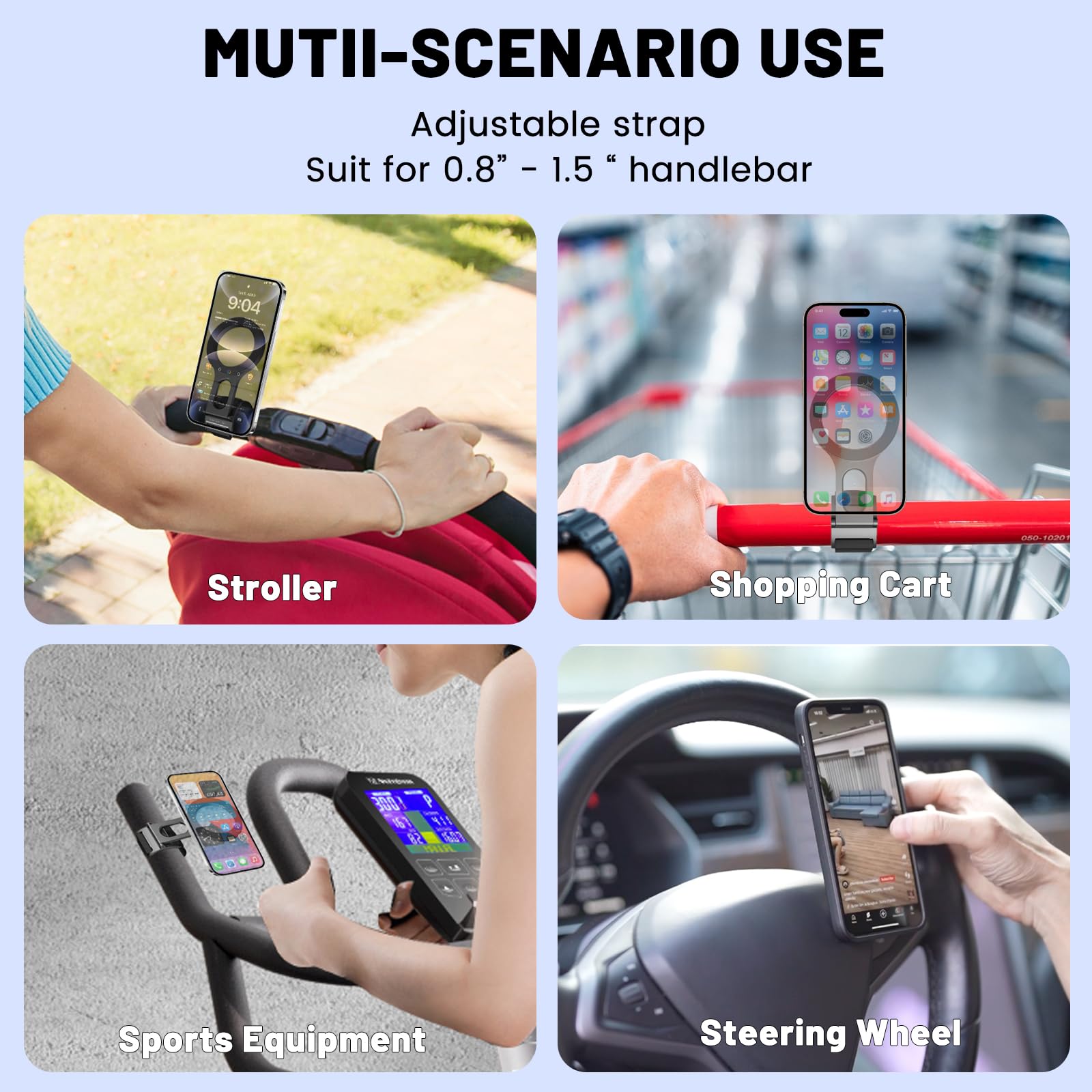 Magnetic Phone Holder For Car, Steering Wheel Phone Mount Fits Magsafe Car Mount[Strong Magnet & Aluminum Alloy], Steering Wheel