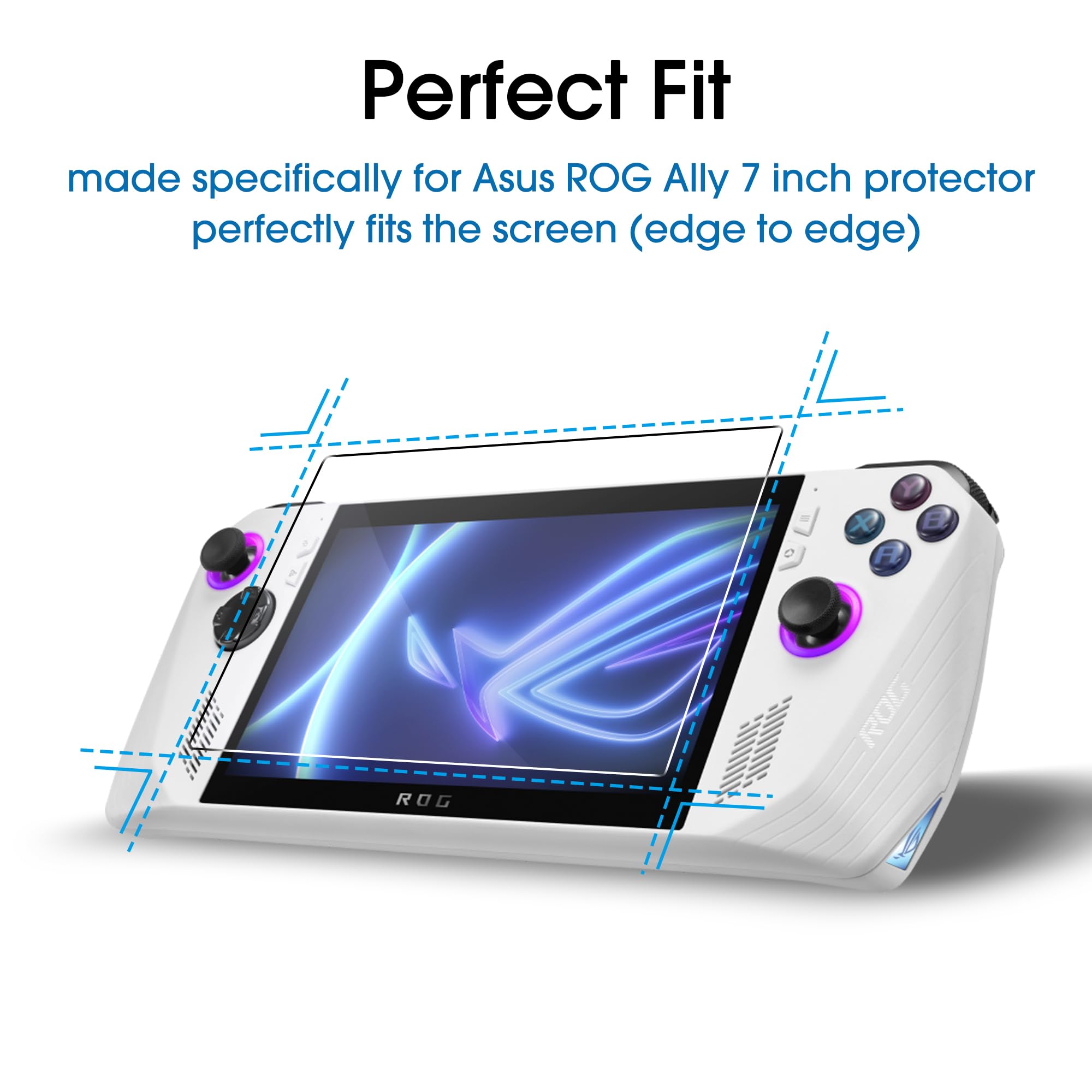 Amfilm 3 Pack Designed For Asus Rog Ally 2023 /Rog Ally X 2024 Screen Protector 7 Inch, Tempered Glass, Transparent Ultra Hd, An