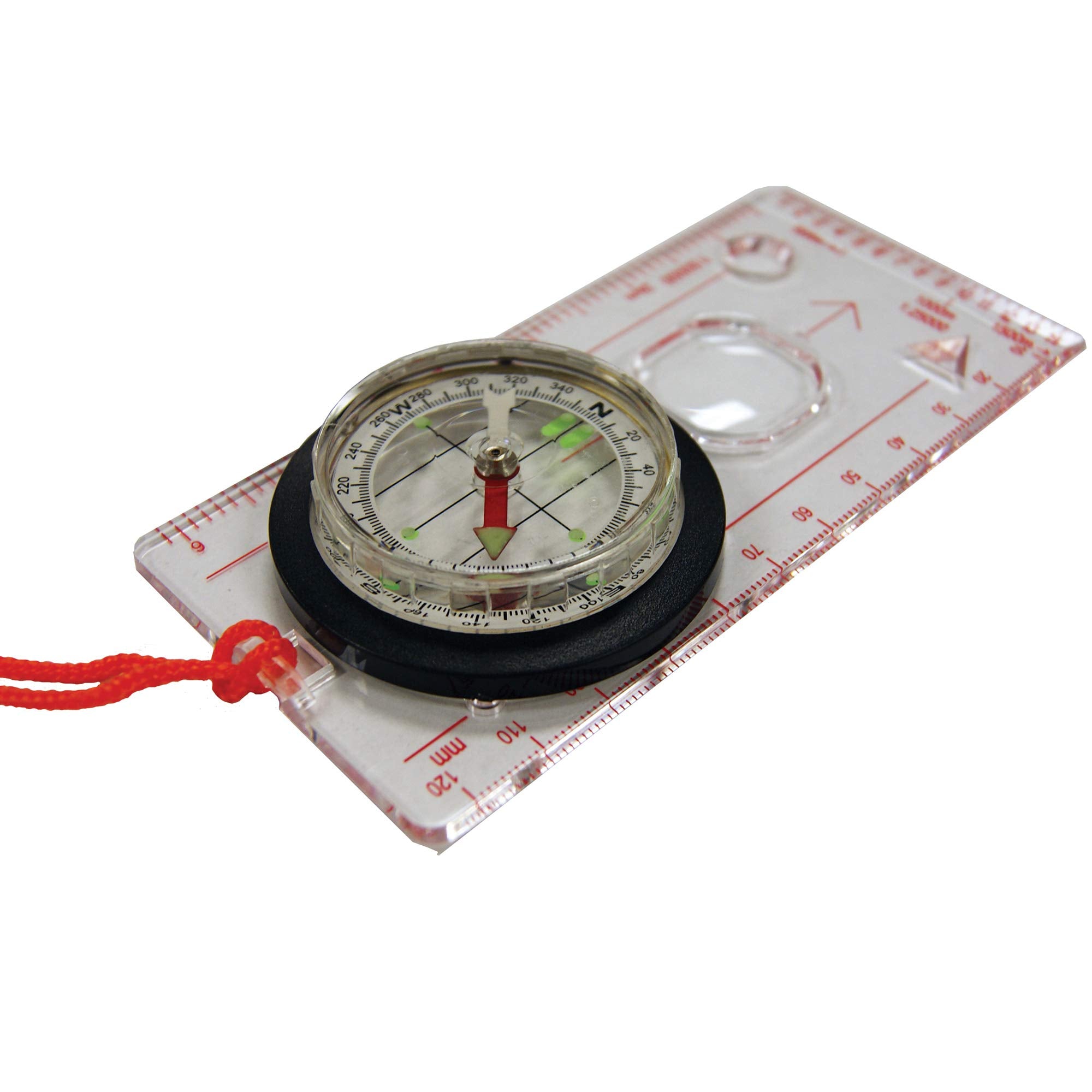 Ust Deluxe Map Compass With Raised Base Plate And Swivel Bezel For Hiking, Camping, Backpacking, Emergency And Outdoor Survival