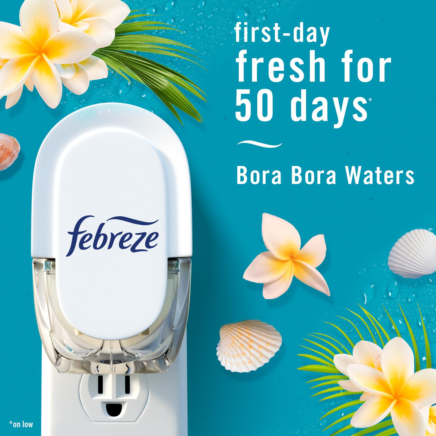 Febreze Odor Fighting Fade Defy Plug Air Freshener Refill, Bora Bora, (3) .87 Fl. Oz. Oil Refills