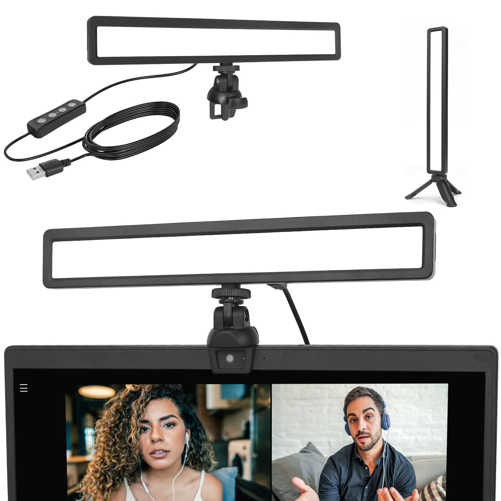 Video Conference Lighting, Luxceo Zoom Light For Remote Working, Webcam Lighting For Laptop, Zoom Calls, Live Streaming, Online