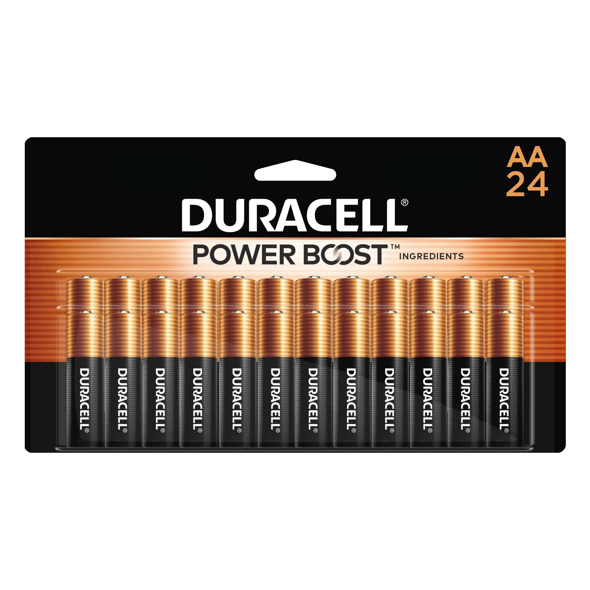 Duracell Coppertop AA Batteries with Power Boost Ingredients, 24 Count Pack Double A Battery with Longlasting Power, Alkaline A